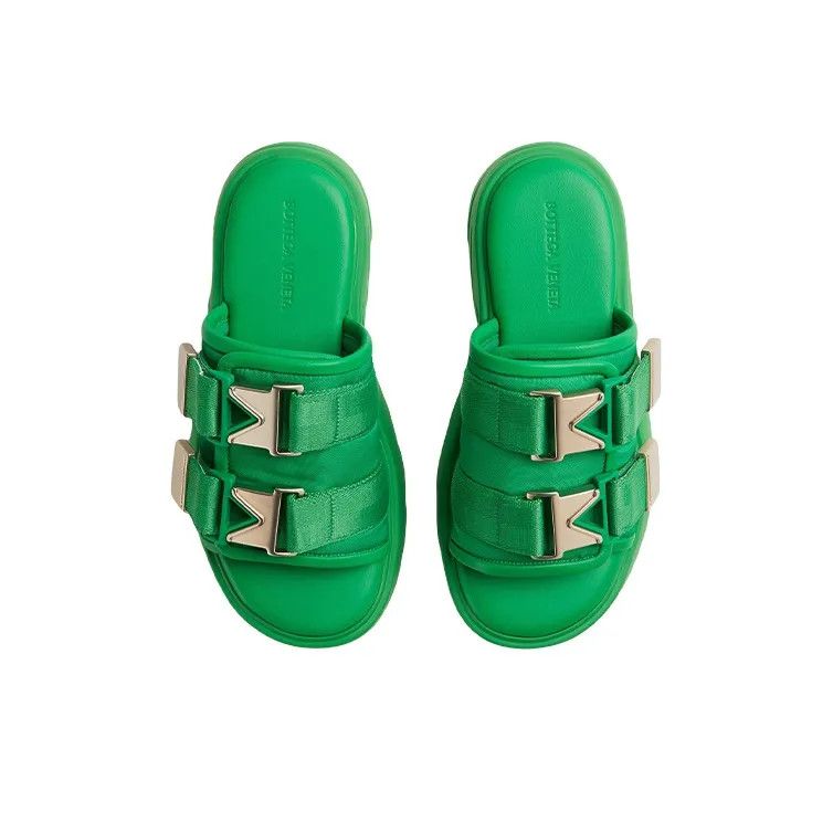 Bottega Veneta o1n1vont1024 Flash Flat Sandals in Grass Size US 4 / IT 34 - 2 Thumbnail