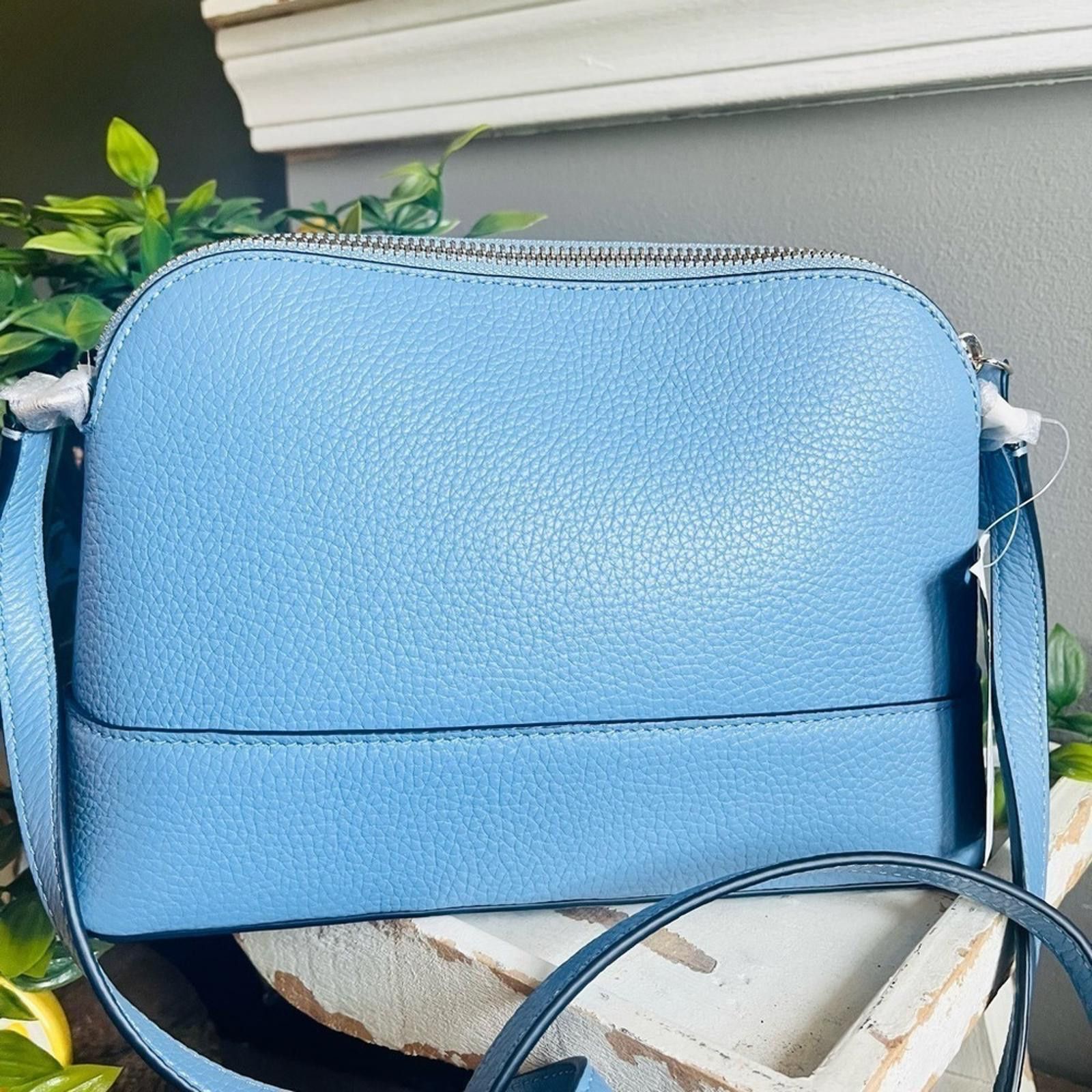 Kate Spade Kate Spade Hanna Blue Pebbled Leather Crossbody Dome Bag NWT Size ONE SIZE - 2 Thumbnail