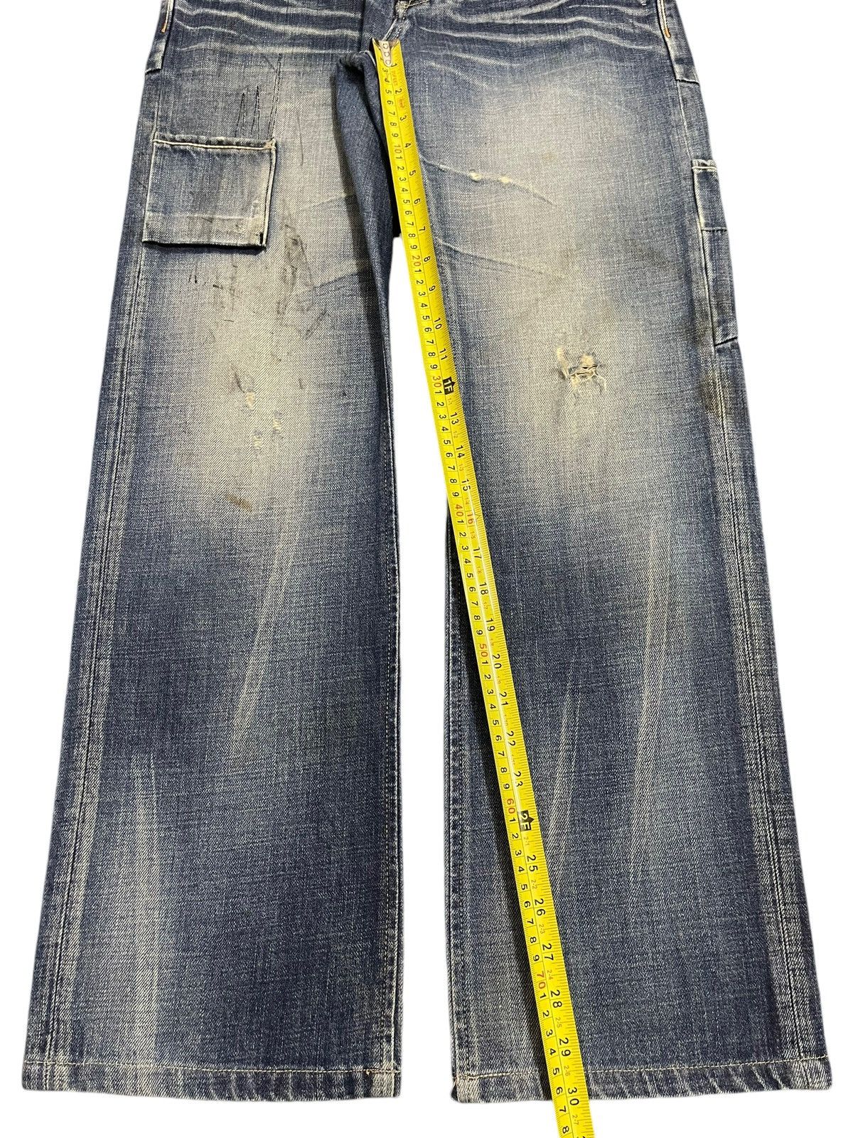 Hysteric Glamour Vintage Japanese Bartack Blue Wash Faded Style Baggy Jeans Size US 30 / EU 46 - 16 Thumbnail