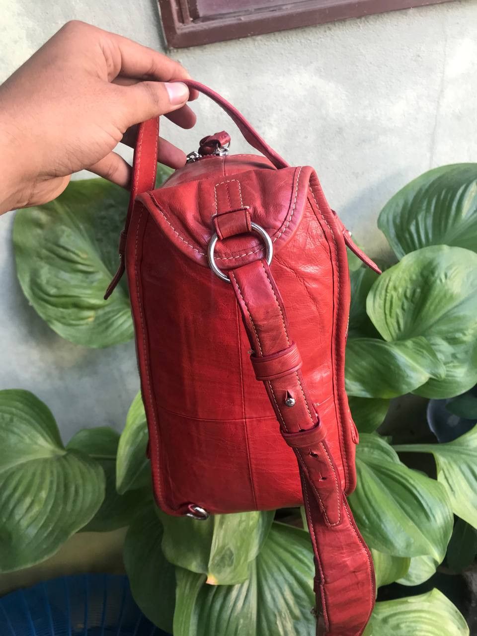 Leather LEATHER RED CROSBODY BAG Size ONE SIZE - 2 Thumbnail