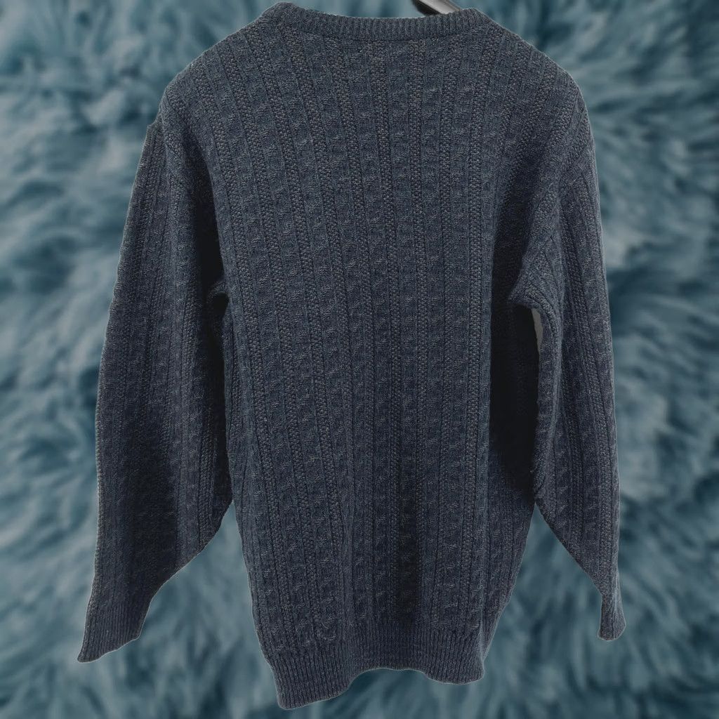 River Island VTG River Island Textured Knit Sweater Men Lg Tall Blue Gray Acrylic Crew Neck Size US L / EU 52-54 / 3 - 1 Thumbnail