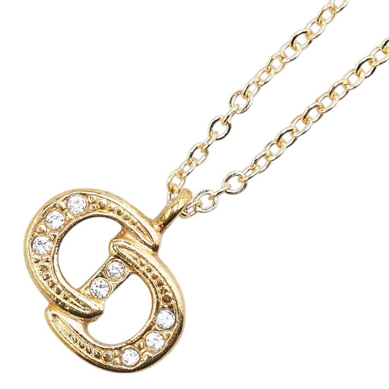 Dior Dior Dior CD Logo Rhinestone Necklace Metal Necklace Size ONE SIZE - 1 Thumbnail