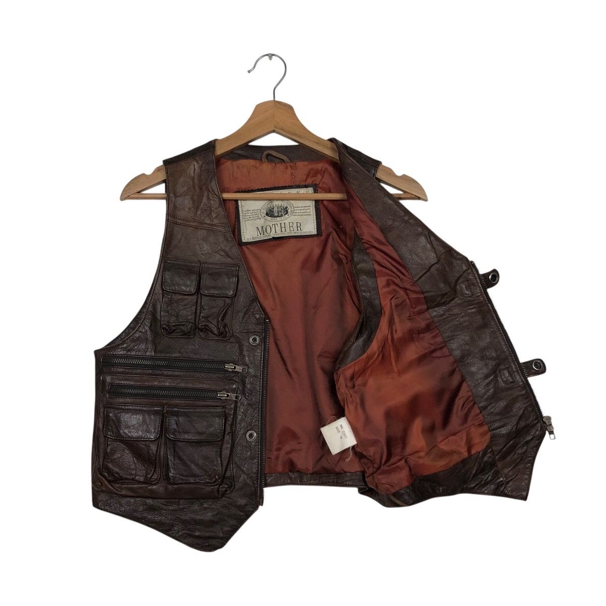 Japanese Brand × Vintage 📌Vintage Leather Vest Utility Harajaku Mother Size US M / EU 48-50 / 2 - 12 Thumbnail