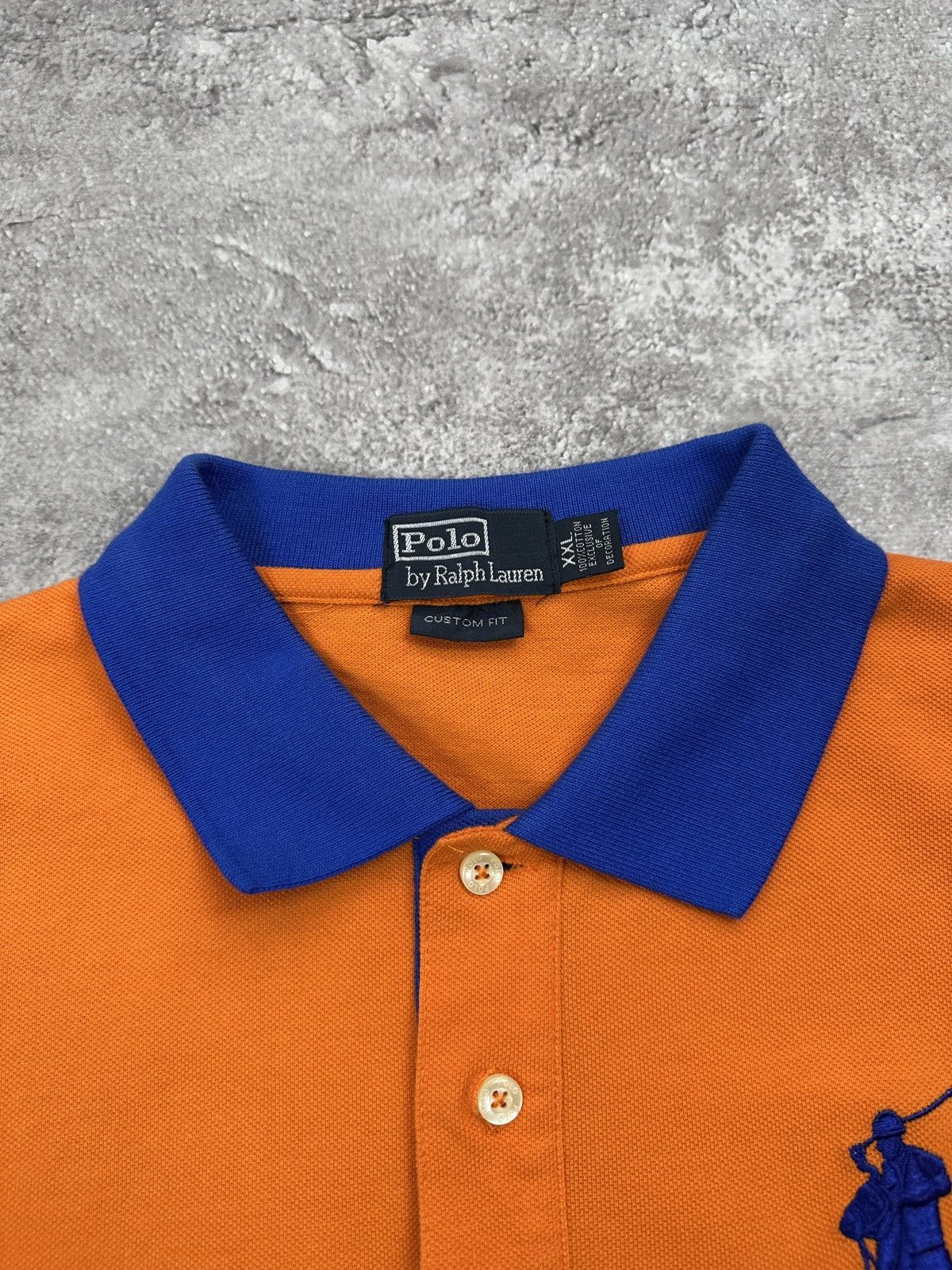 Polo Ralph Lauren Vintage Polo Ralph Lauren T-Shirt Orange Blue Gently Used Size US XL / EU 56 / 4 - 4 Thumbnail