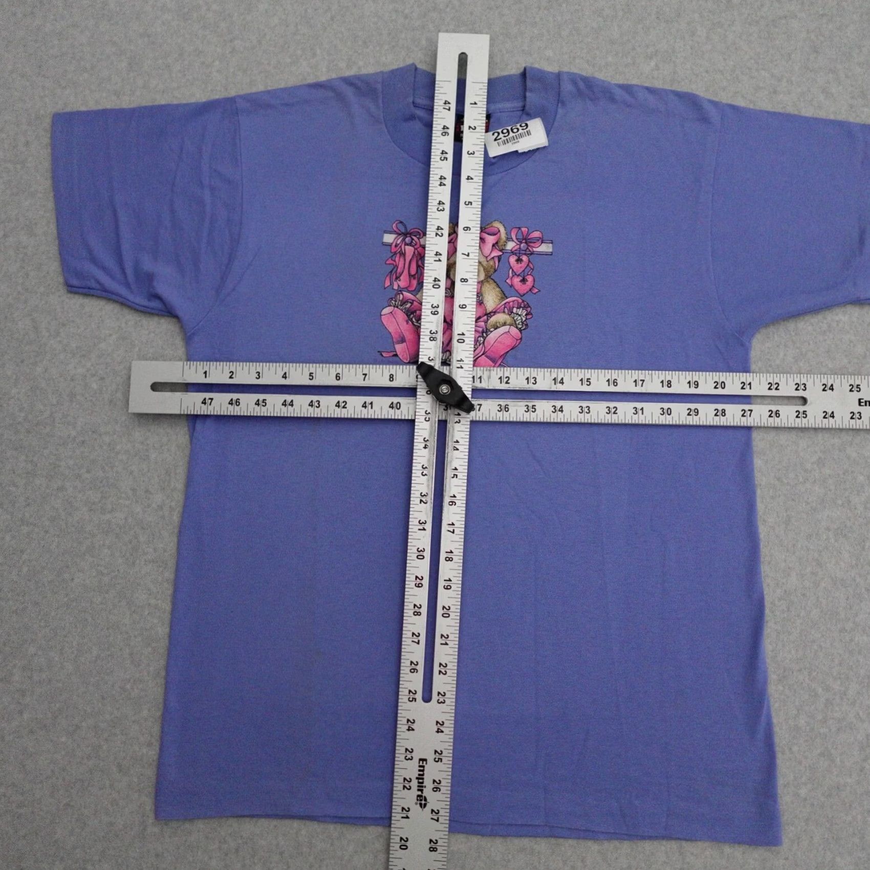 Fruit Of The Loom Vtg Fruit of the Loom Ballerina Bear Tshirt in Blue Graphic Womens Large Size L / US 10 / IT 46 - 3 Thumbnail