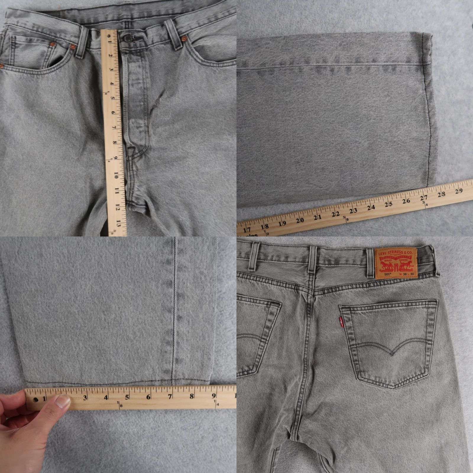Levi's VINTAGE Levi's 501 Jeans Straight Denim Gray Mens 38x30 5-Pocket USA 2000s Regular Fit Pants Size 38 Mens Size US 38 / EU 54 - 9 Thumbnail