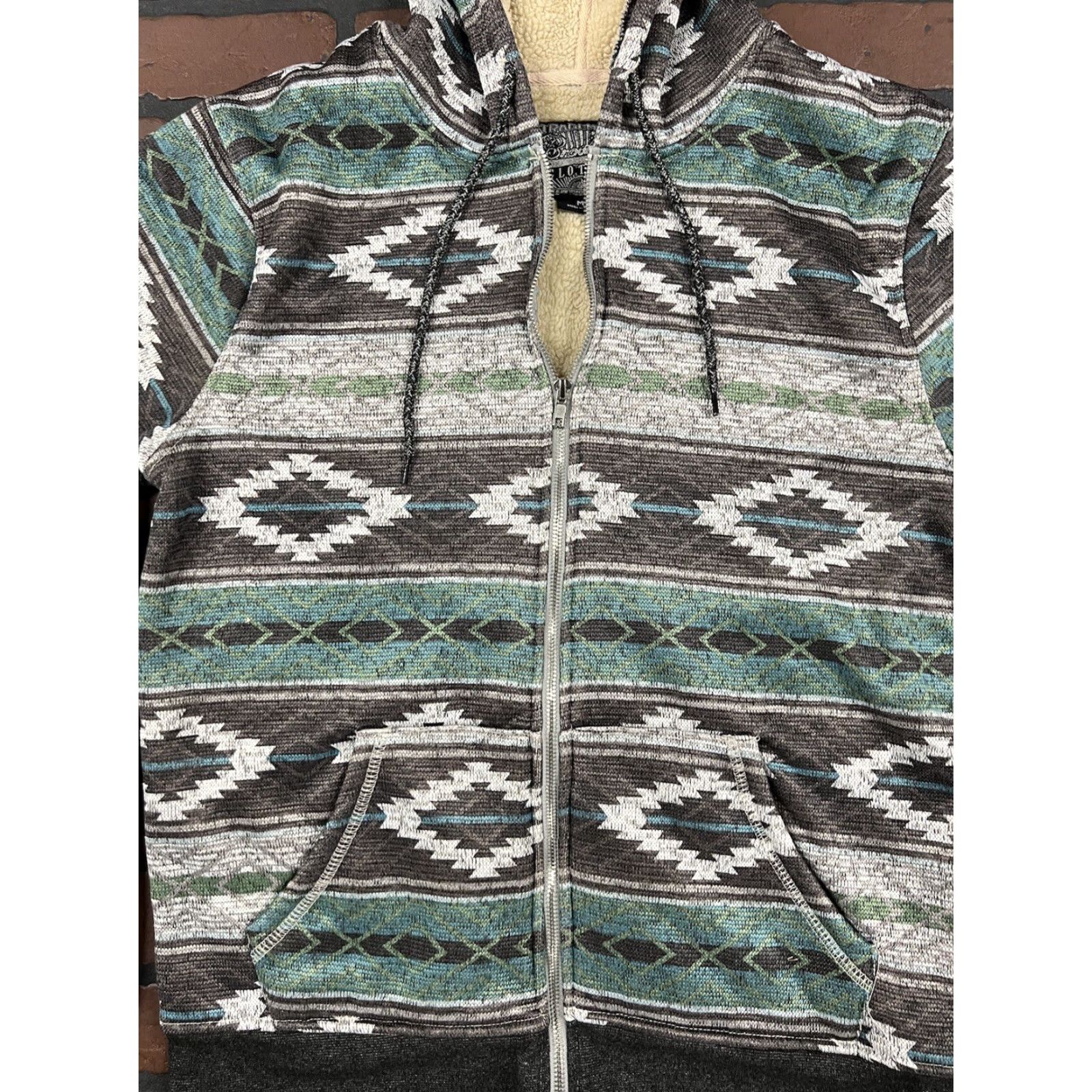 Vintage Brooklyn Clothing MFG Aztec Print Full Zip Hooded Jacket Men’s Medium Size US M / EU 48-50 / 2 - 2 Thumbnail