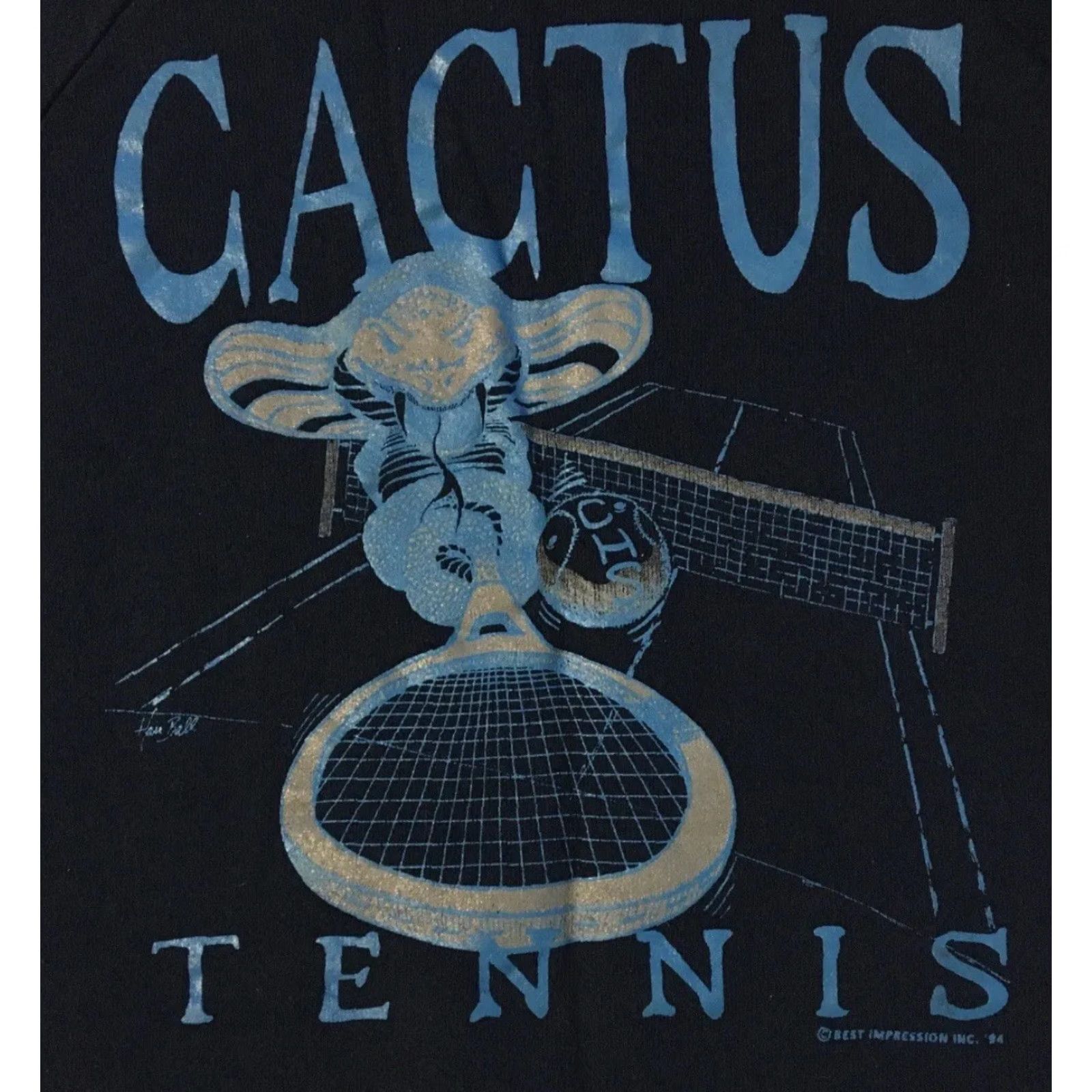 Vintage Vtg 90s Cactus Cobras Tennis Faded Sweatshirt Hoodie M Blue USA School Track PE Grunge 80s Mens Size US M / EU 48-50 / 2 - 3 Thumbnail