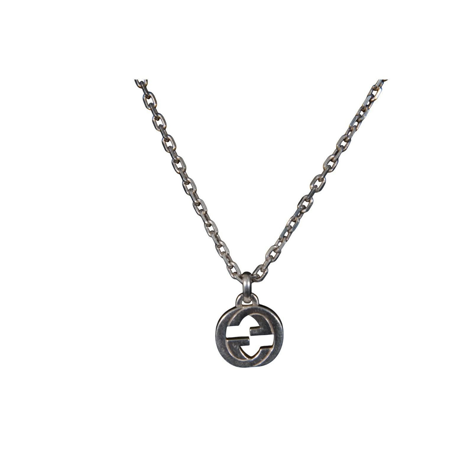 Gucci Interlock GG Logo Necklace Silver Chain Link Size ONE SIZE - 7 Thumbnail
