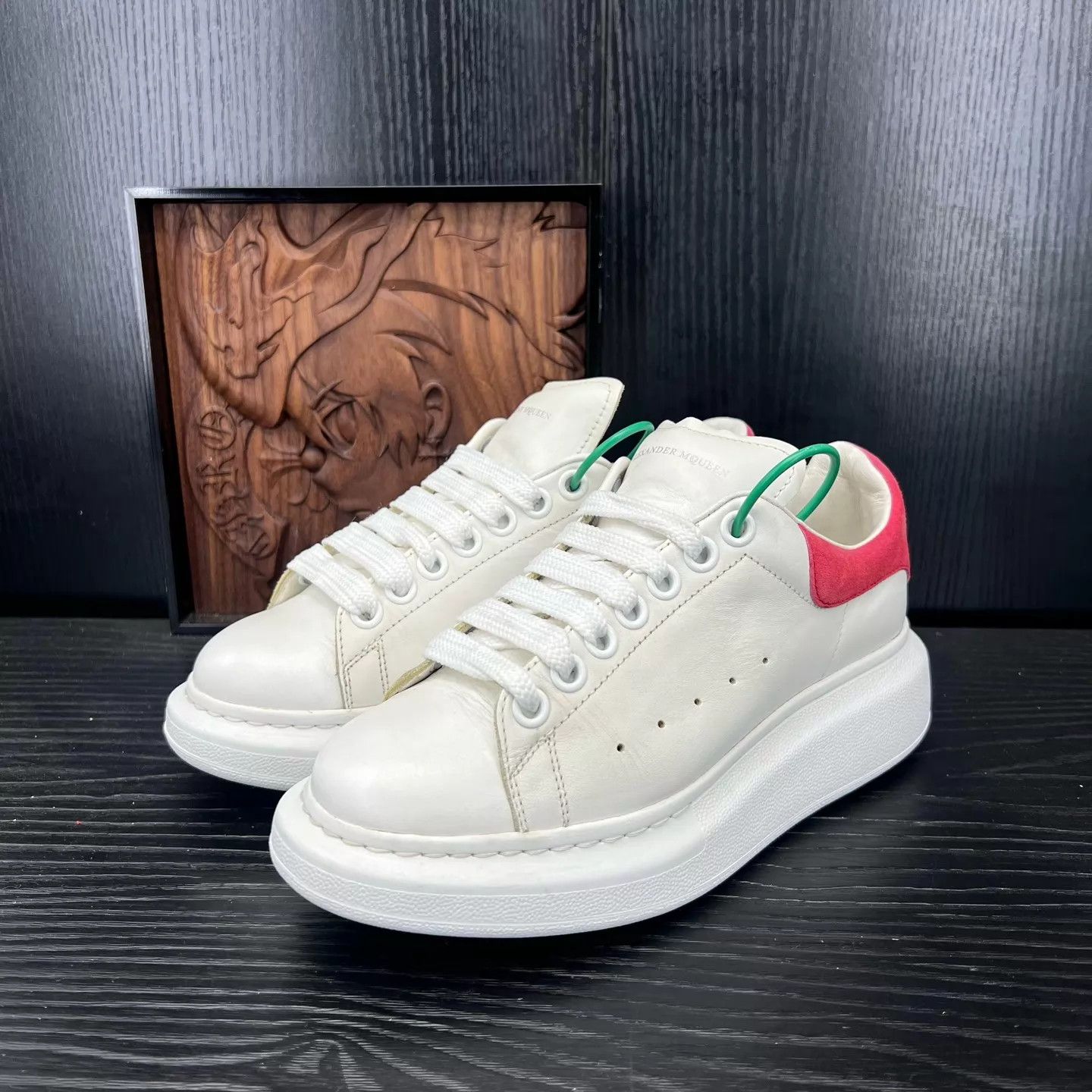Alexander McQueen McQueen Women's White & Pink Suede Shoes Size 37.5 Size US 7 / IT 37 - 1 Thumbnail