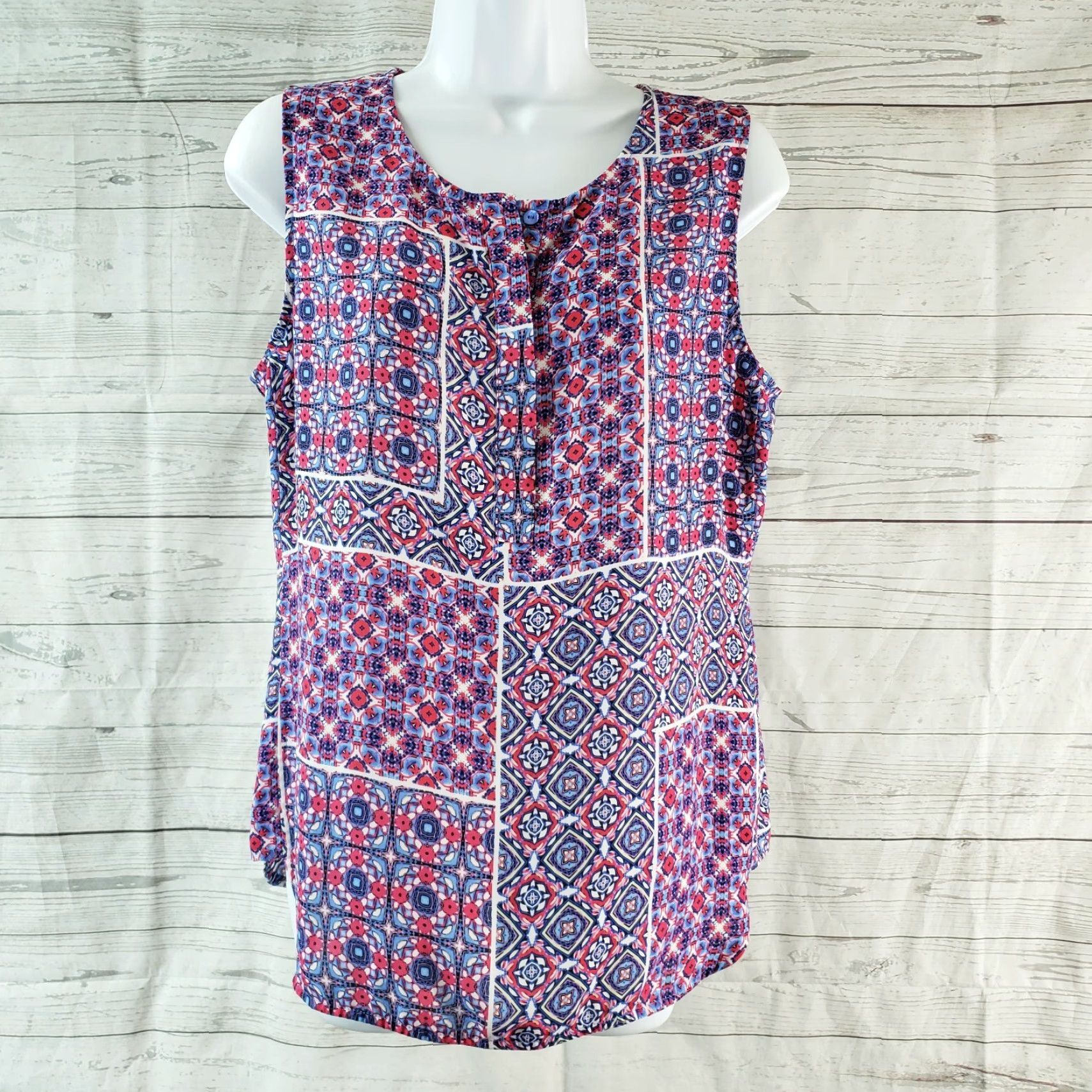 Vintage Violet & Claire Vintage Womens Tank Top Sz M Pink Floral Printed Sleeveless Round Neck Shirt Womens Size M / US 6-8 / IT 42-44 - 2 Thumbnail