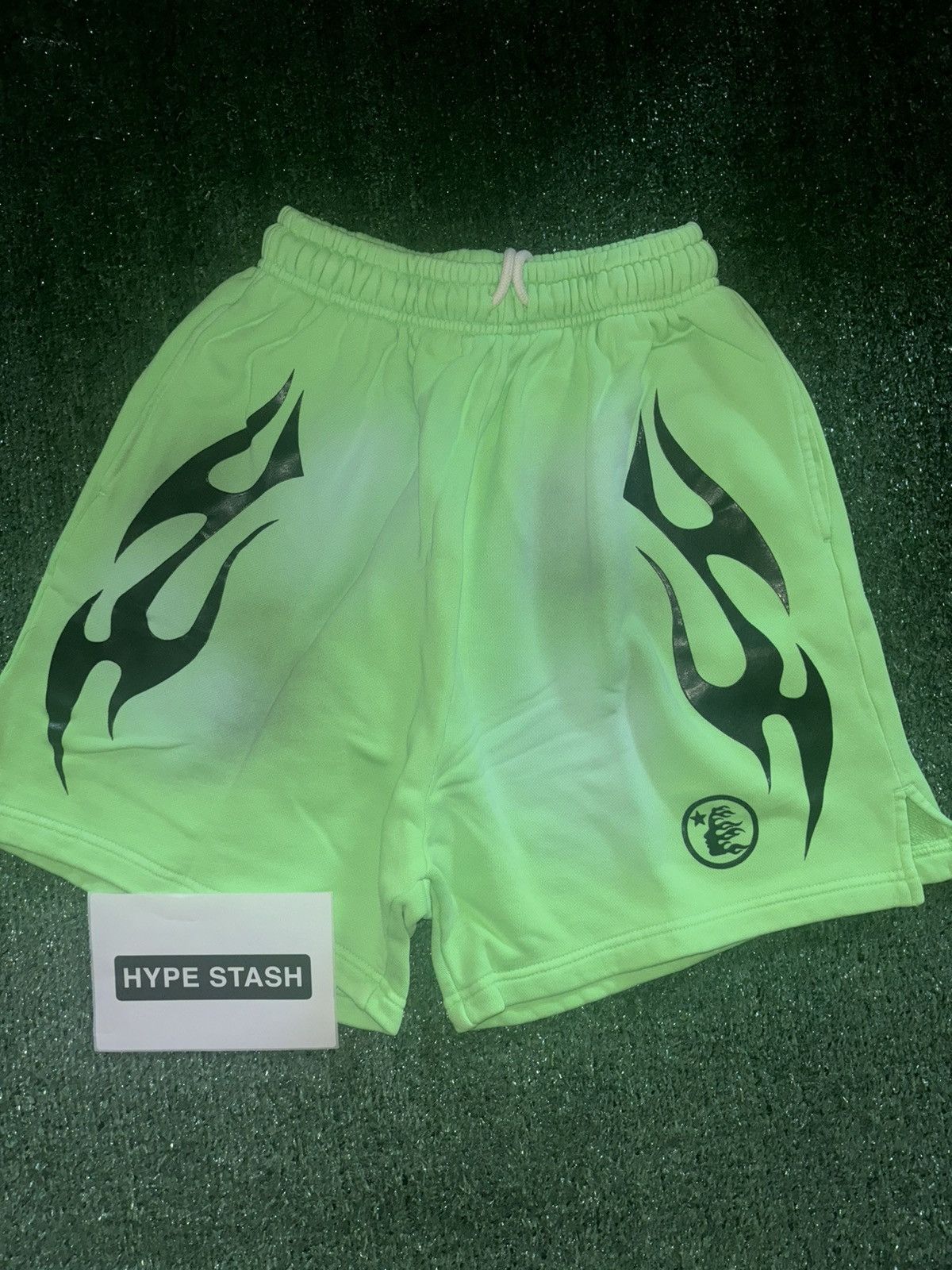 Hellstar Green Flame Shorts