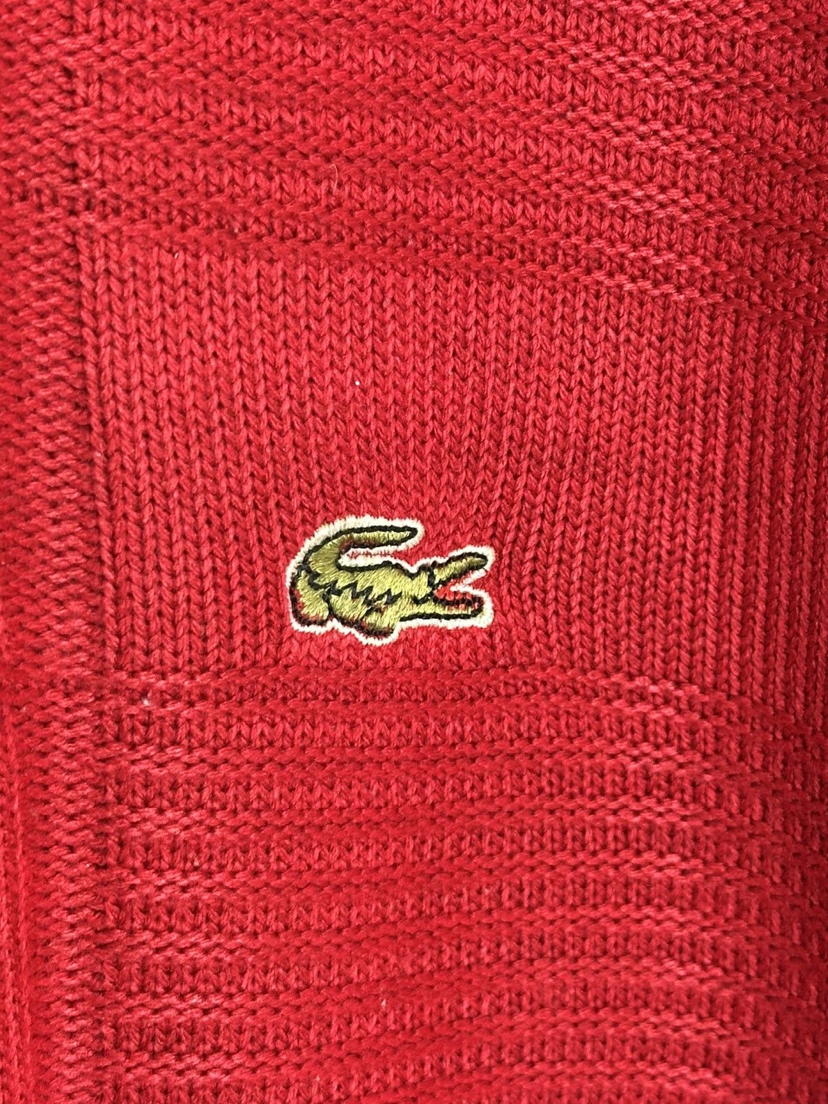 Lacoste Vintage Lacoste Red V-Neck Sweater Size US XL / EU 56 / 4 - 4 Thumbnail