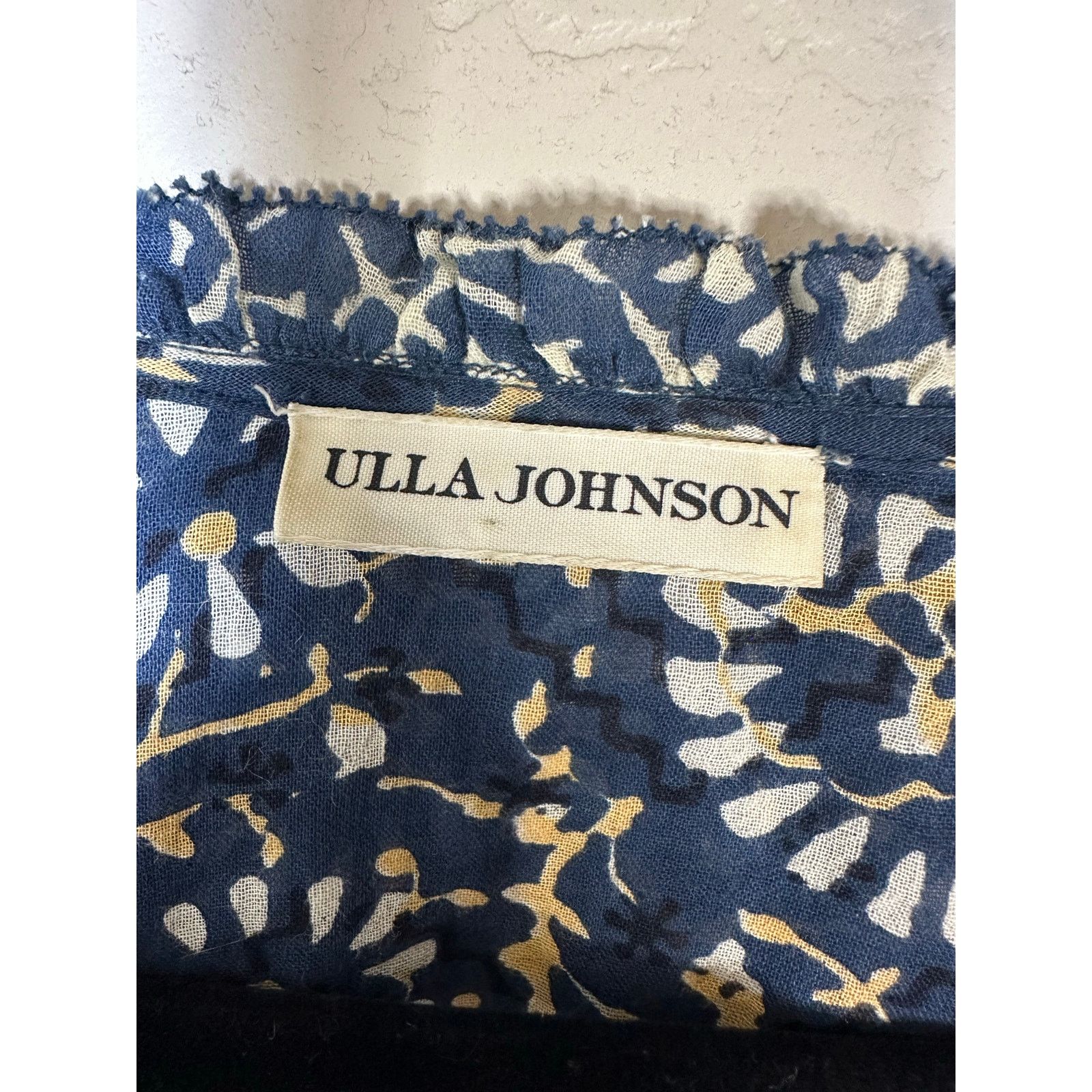 Ulla Johnson ULLA JOHNSON Women’s Lillian Ruffle Boho Floral Blouse Top 6 Size M / US 6-8 / IT 42-44 - 4 Thumbnail