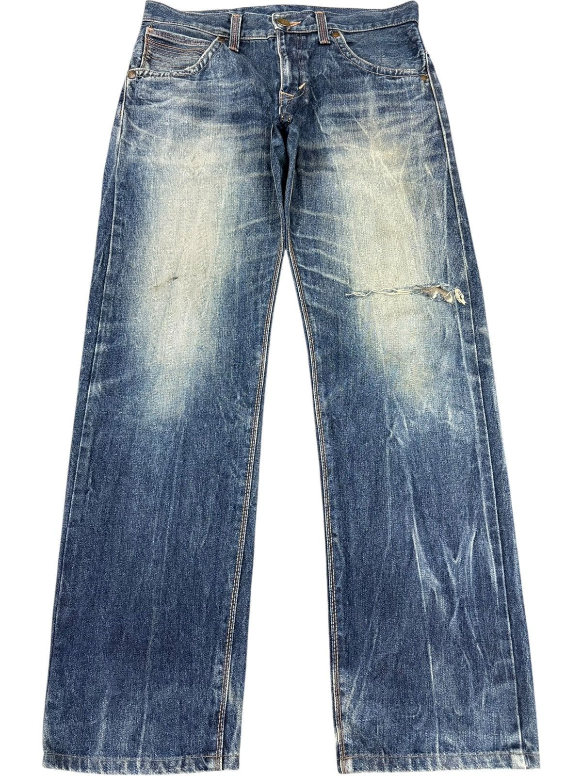 Edwin Exclusive Vintage Edwin Faded Wash Distress Loose Jeans Size US 34 / EU 50 - 1 Thumbnail