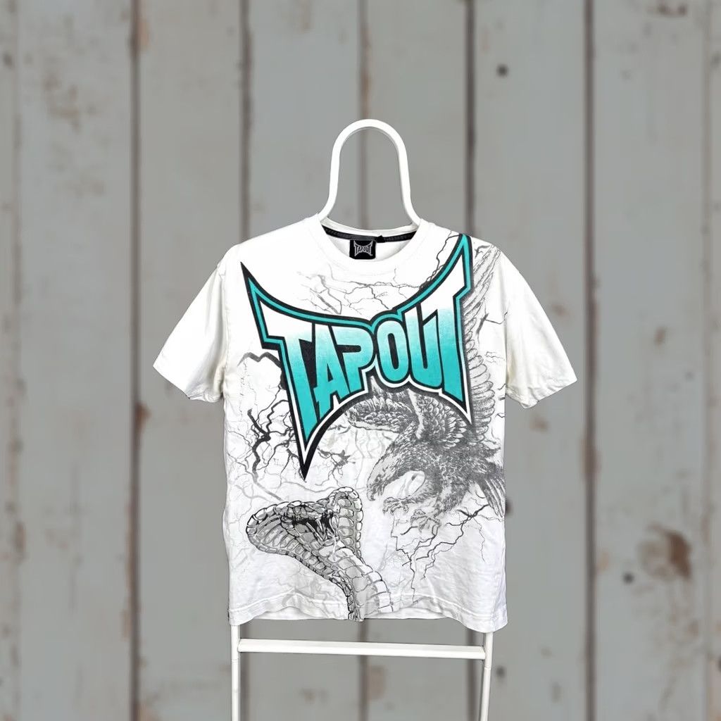 Tapout Tapout Mens Graphic T-Shirt M White Cotton Crew Neck Short Sleeve Shirt Mens Tapout Shirt White Graphic Print All Seasons Modern Classic Size US M / EU 48-50 / 2 - 1 Thumbnail
