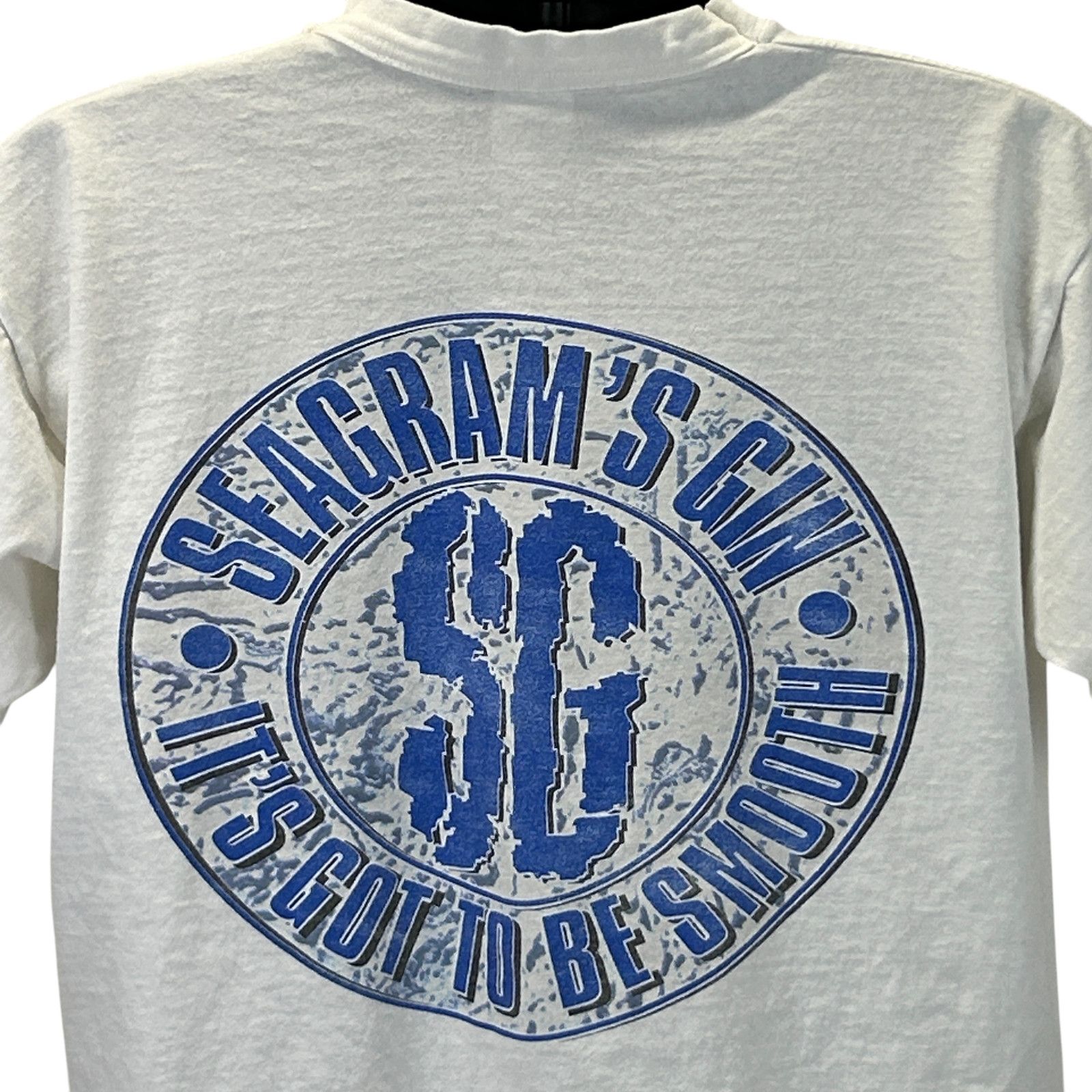 Fruit Of The Loom Vintage 90s Seagrams Gin T Shirt Alcohol White XL X-Large Size US XL / EU 56 / 4 - 1 Thumbnail