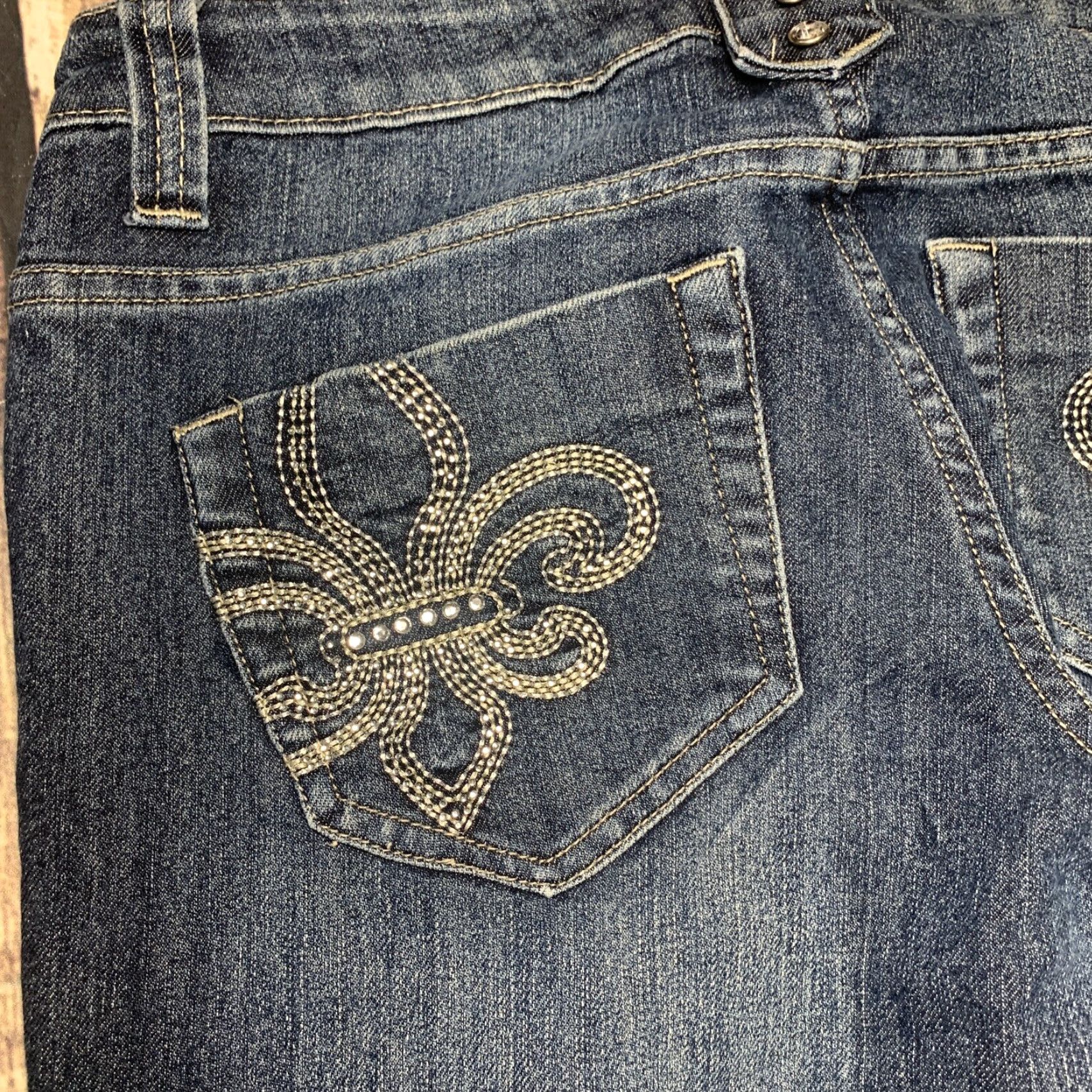 Denime Massini Womens Bootcut Denim Jeans Blue 32 x 30 Size 8 Slim Stretch Mid Rise Size 30" / US 8 / IT 44 - 6 Thumbnail