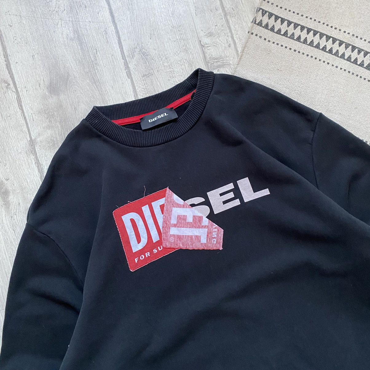 Diesel Vintage 00s Diesel Logo Sweatshirt Y2K oversized Size US XL / EU 56 / 4 - 2 Thumbnail