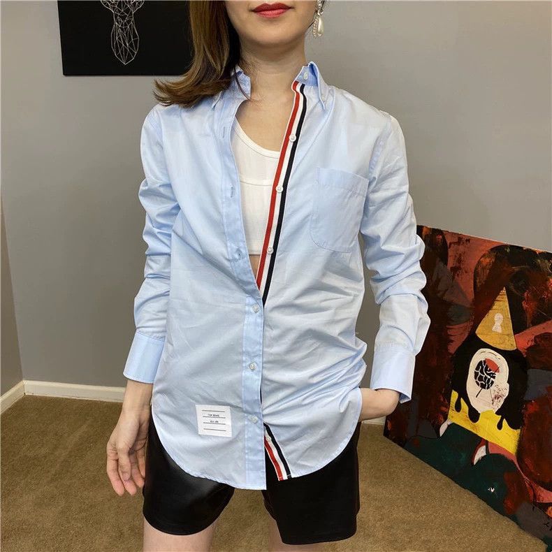 Thom Browne Thom Browne size2 Three-color shirt collar in light blue Size US M / EU 48-50 / 2 - 9 Thumbnail