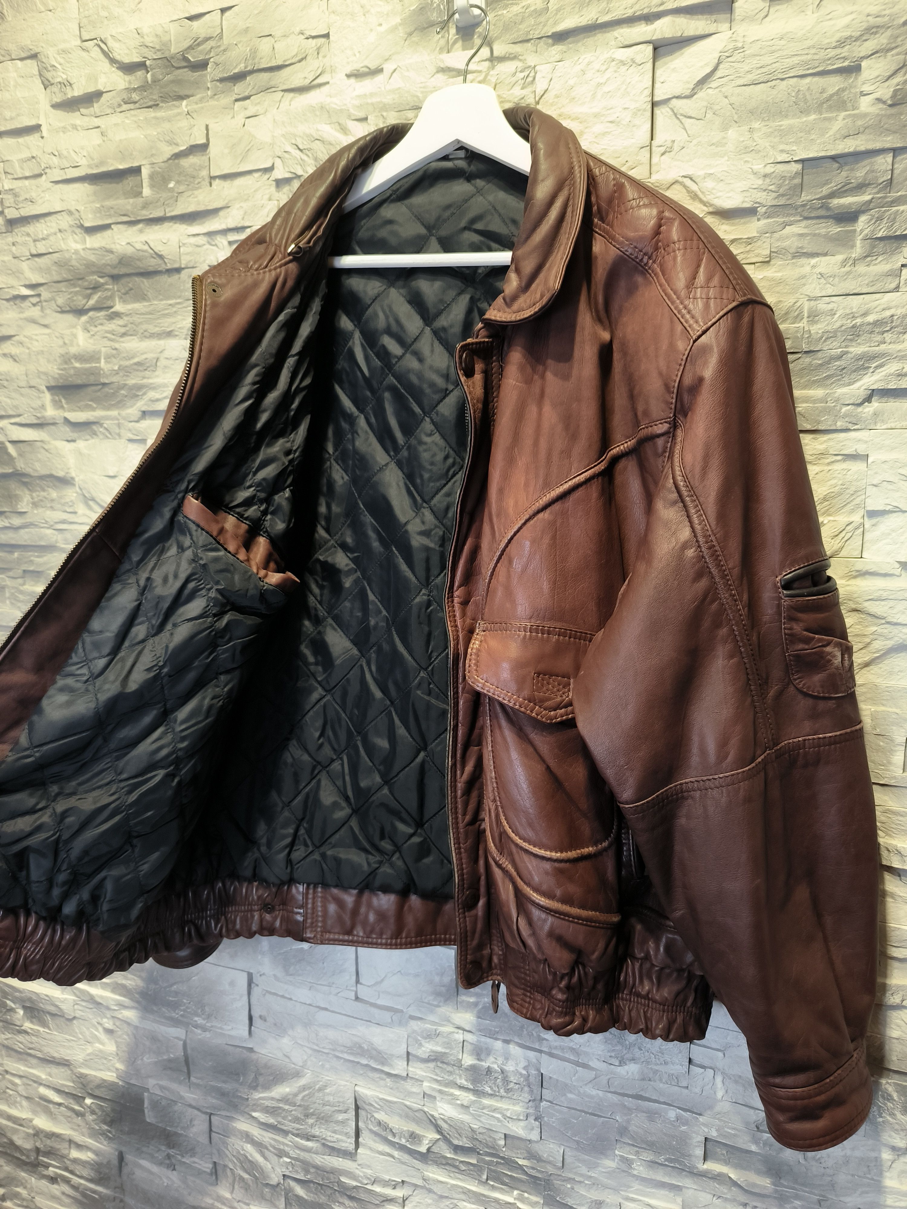 Other × Vintage Vintage Leather Brown Bomber Jacket Size US M / EU 48-50 / 2 - 4 Thumbnail