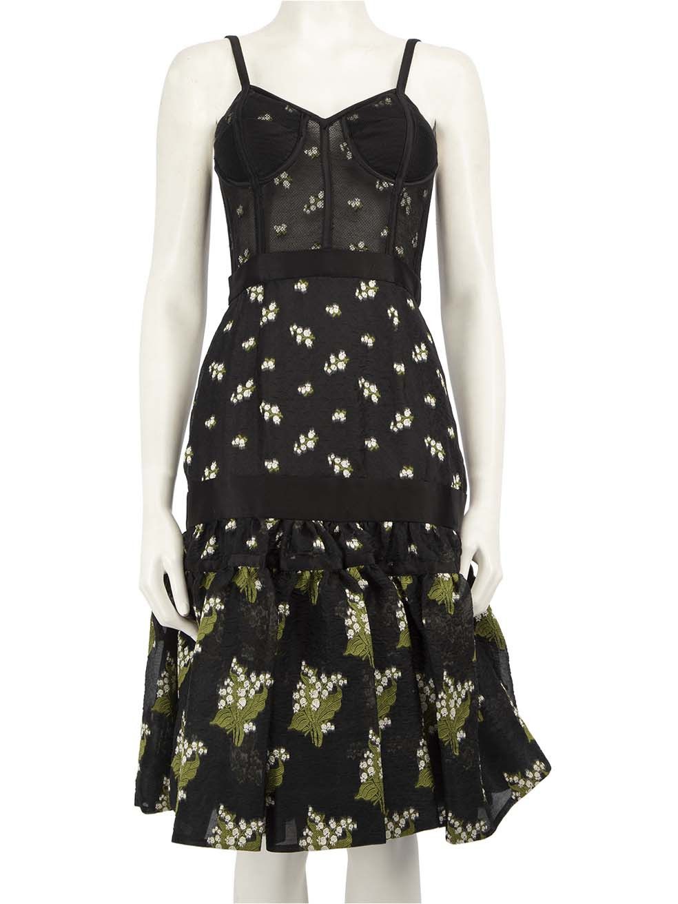 Alexander McQueen 2016 Embroidered Peplum-Hem Bustier Dress Size S / US 4 / IT 40 - 1 Thumbnail