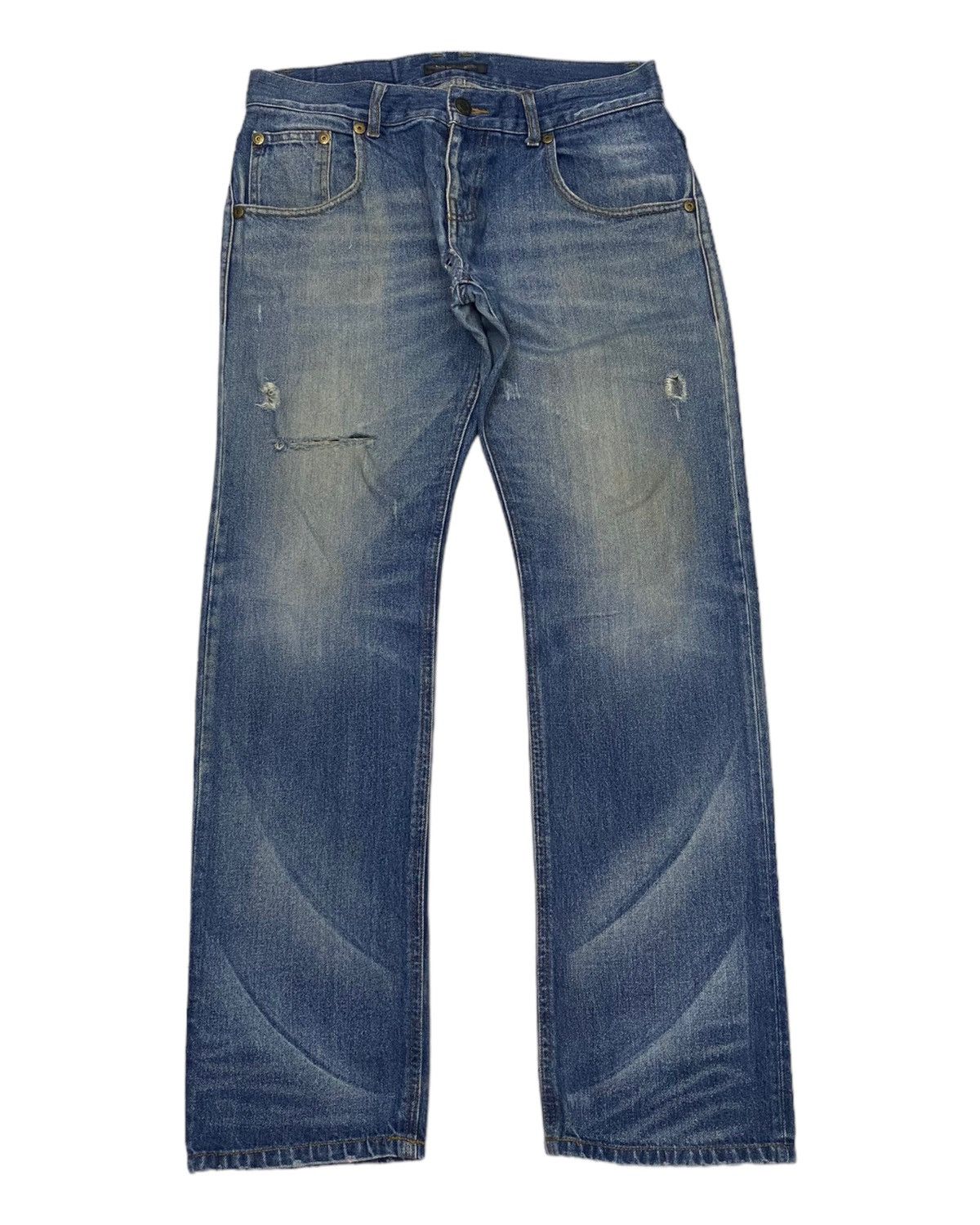 Hysteric Glamour × Tornado Mart 🔥VINTAGE PAPER BAG DISTRESSED DENIM JEANS PUNK STYLE Size US 32 / EU 48 - 1 Thumbnail