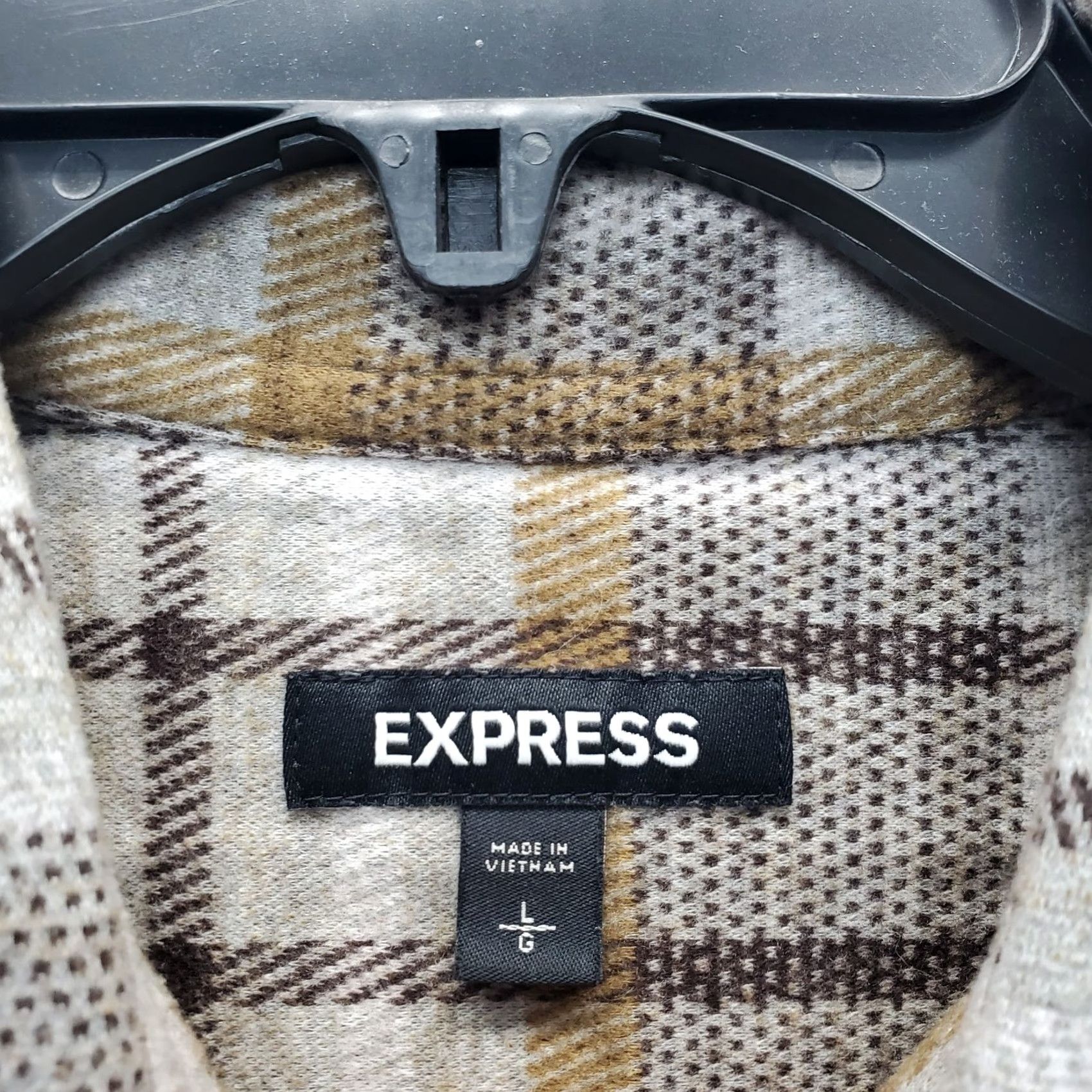 Express Express Flannel Shacket Mens L Multi Plaid Chest Pocket Button Up Size US L / EU 52-54 / 3 - 5 Thumbnail