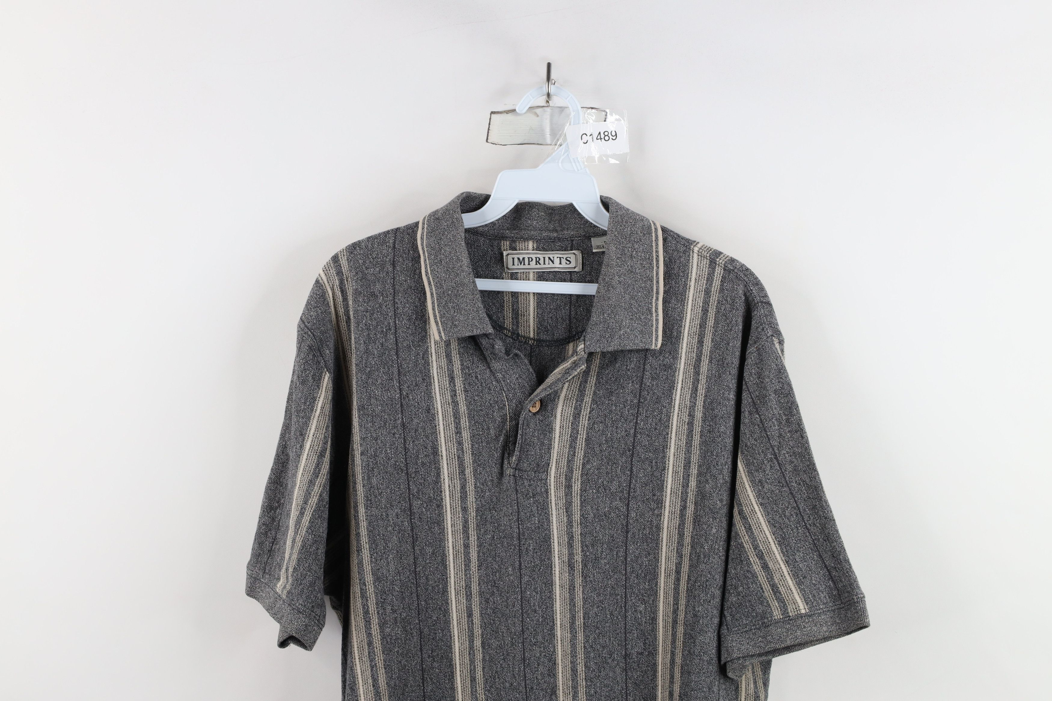 Vintage Vintage 90s Streetwear Striped Knit Collared Polo Shirt Size US M / EU 48-50 / 2 - 2 Thumbnail