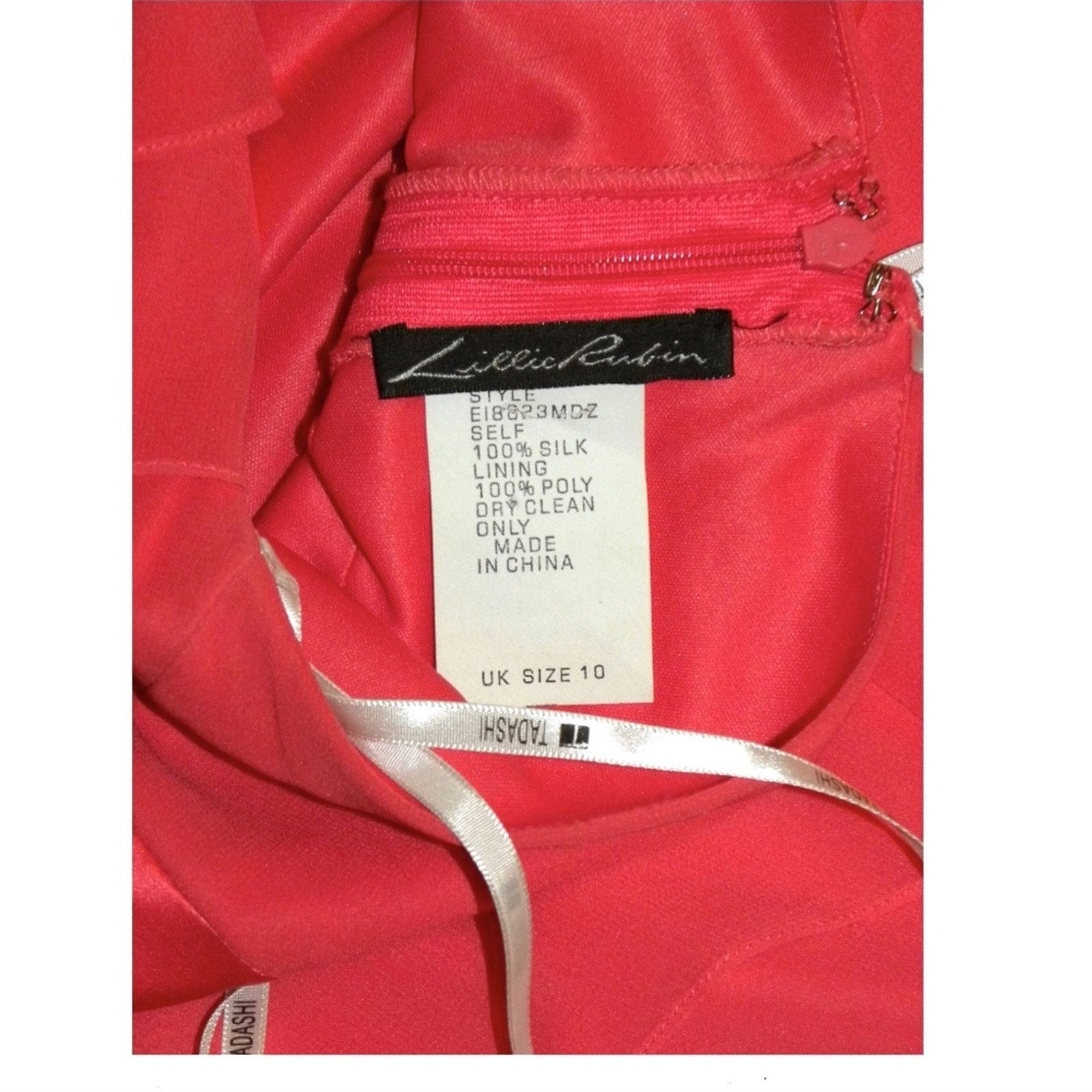 Tadashi Shoji Tadashi Pink Silk Cocktail Dress Flutter Halter Size M / US 6-8 / IT 42-44 - 5 Thumbnail