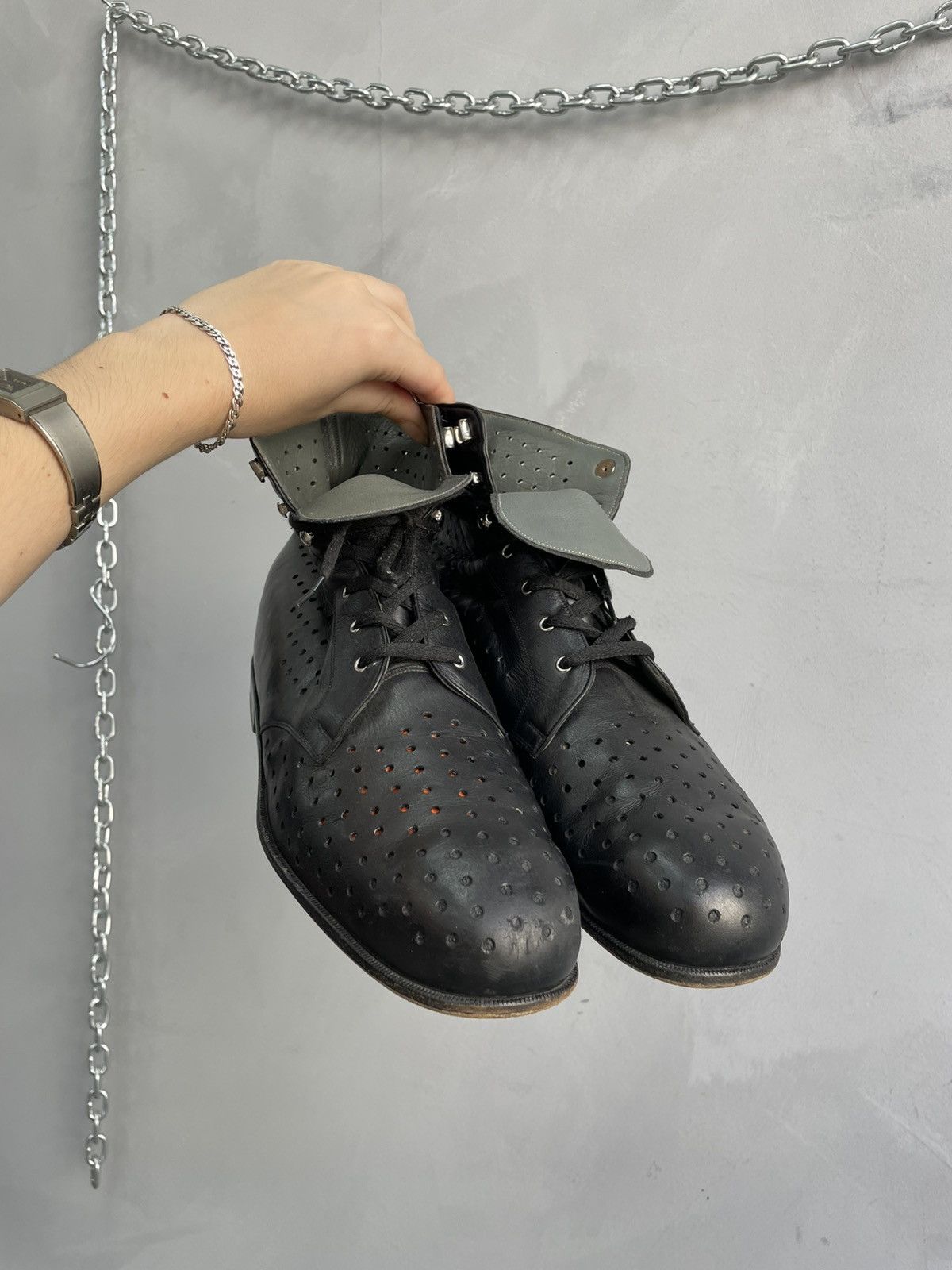 Western Rise Rare military avant garde Guidi style combat leather boots Size US 10 / EU 43 - 2 Thumbnail