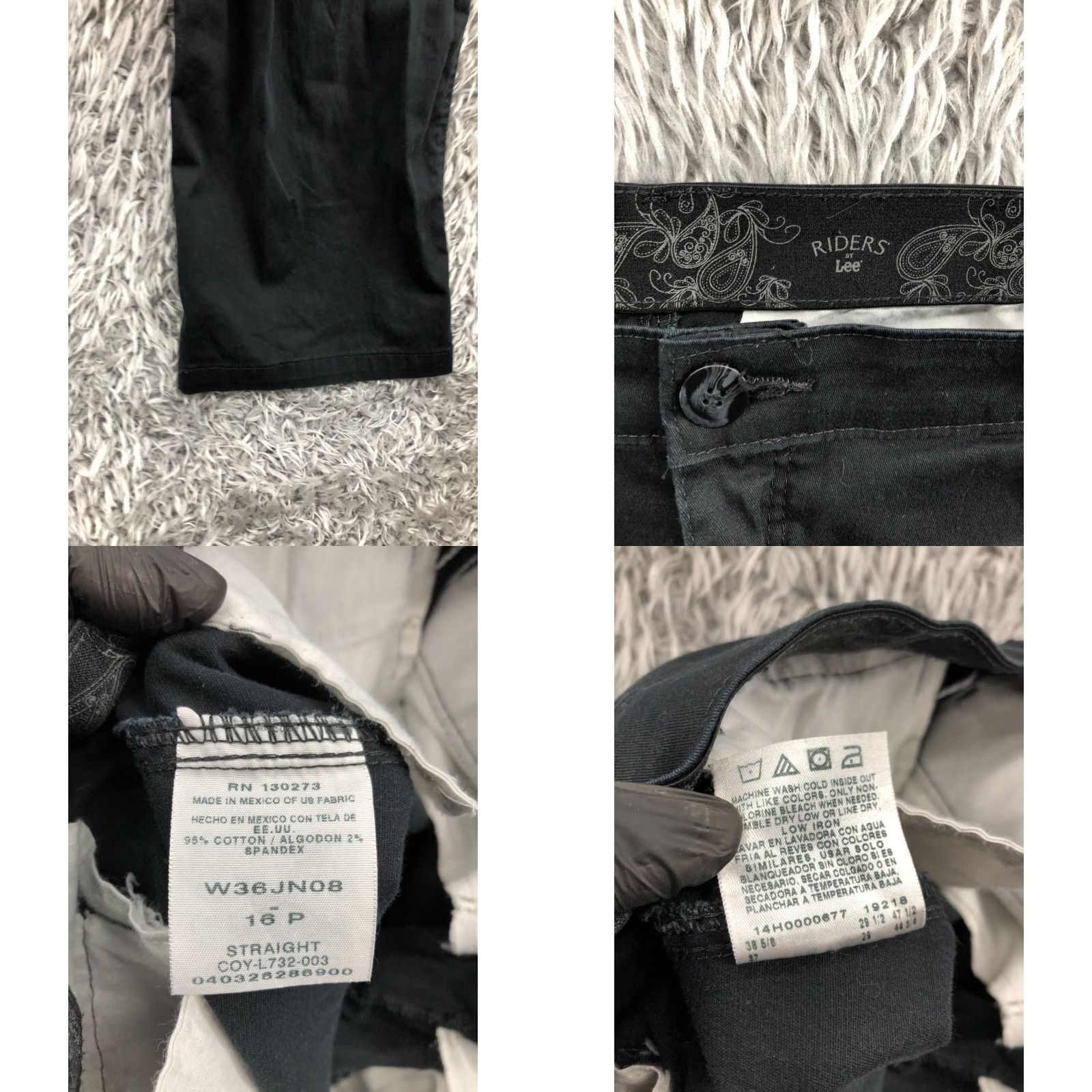 Lee Riders by Lee Straight Chino Pants 16P Petite Womens Black Size 38" / US 16 / IT 52 - 8 Thumbnail