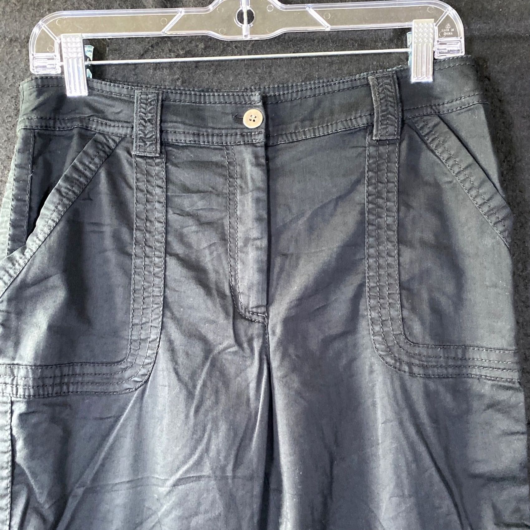 Vintage Chicos Womens Pants Black Cargo Crop Capris Techwear Utility Stretch M Size 32" / US 10 / IT 46 - 2 Thumbnail