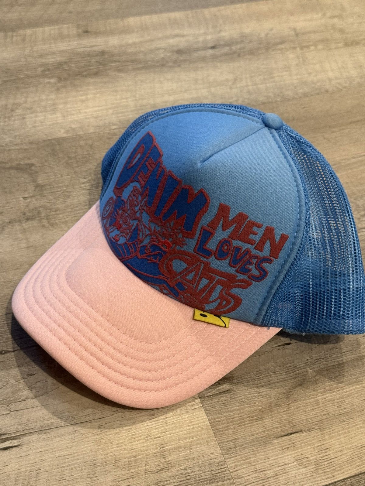 Kapital Kapital “Denim Men Loves Cats” Trucker Hat Blue/Pink Size ONE SIZE - 2 Thumbnail