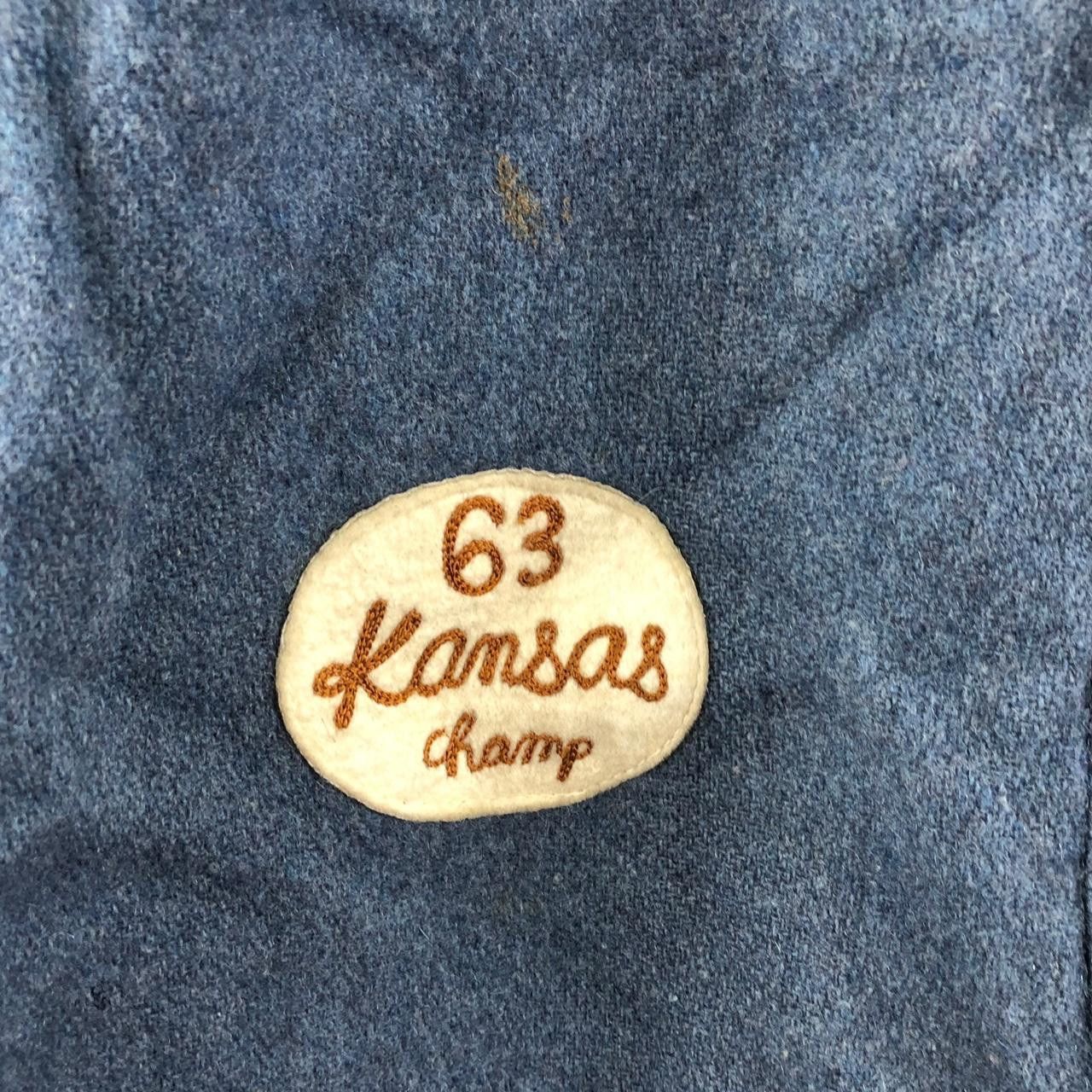 45rpm Vintage 45RPM STUDIO Kansas Champ Natural Dye Varsity Jacket Size US L / EU 52-54 / 3 - 5 Thumbnail
