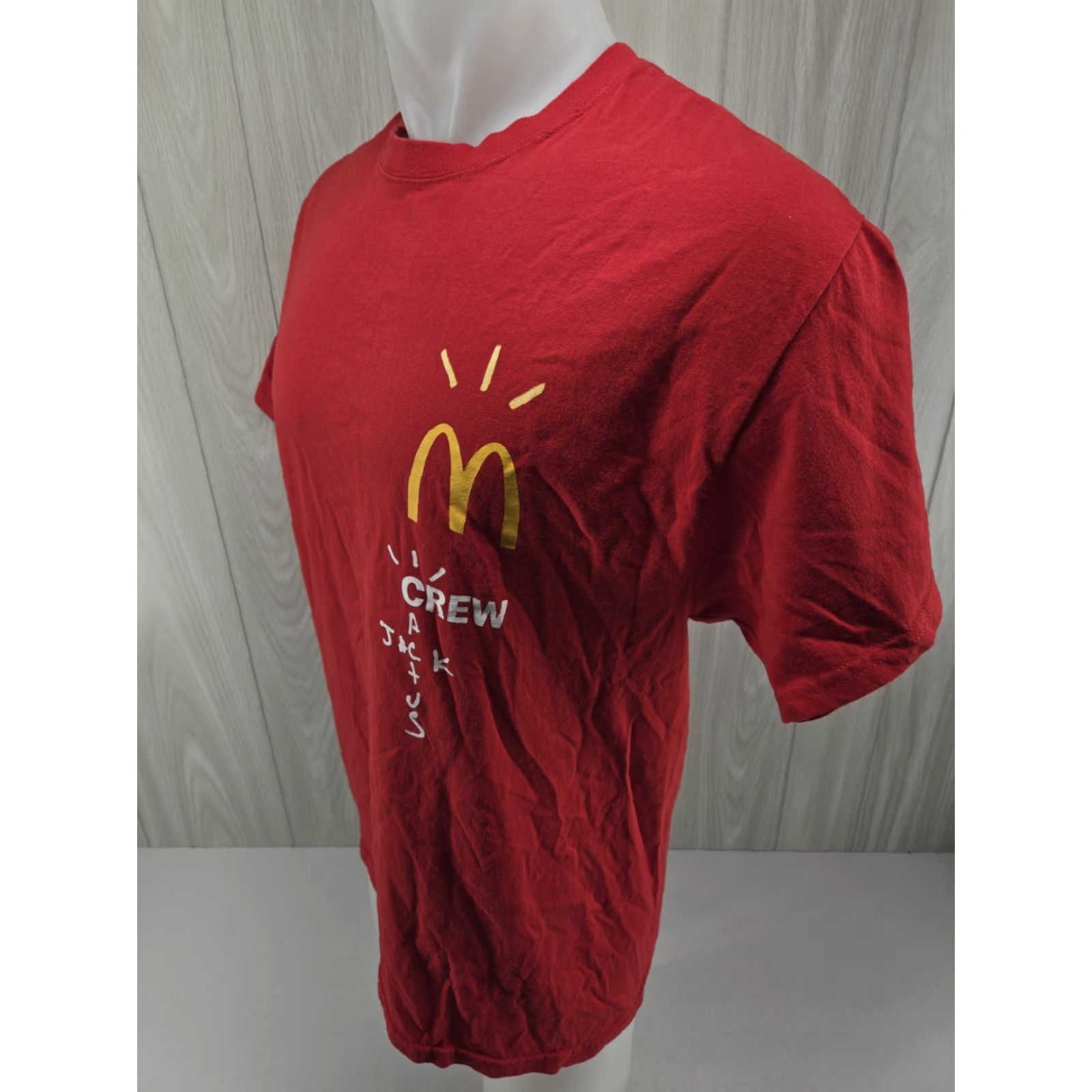 Hanes Travis Scott x McDonalds Crew Cactus Jack Red T Shirt Hanes Men L Short Sleeve Crew Neck 100% Cotton Size US L / EU 52-54 / 3 - 4 Thumbnail