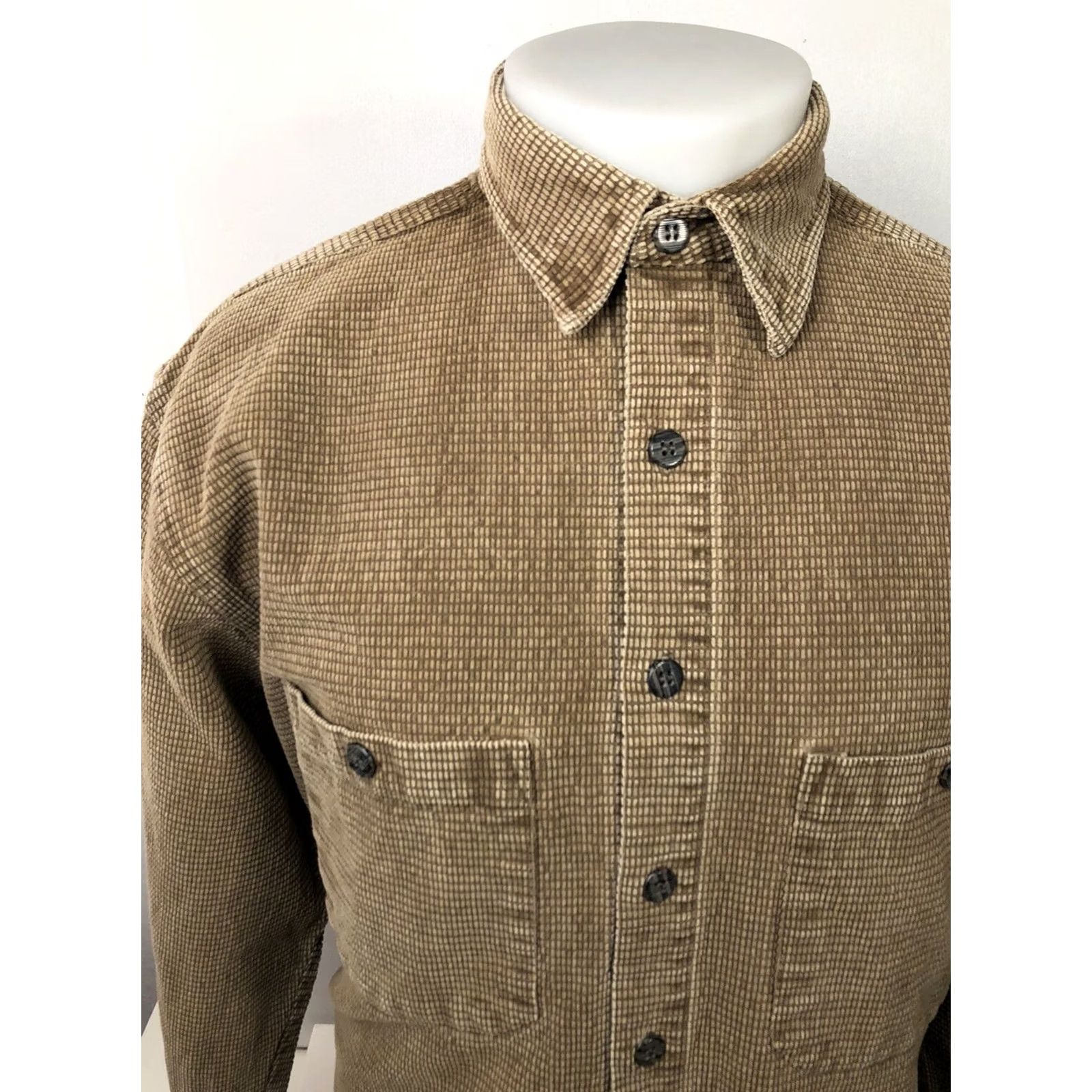 The Territory Ahead VINTAGE Territory Ahead Heavy Duty Mens L Brown Textured Camping Shirt Size US L / EU 52-54 / 3 - 4 Thumbnail