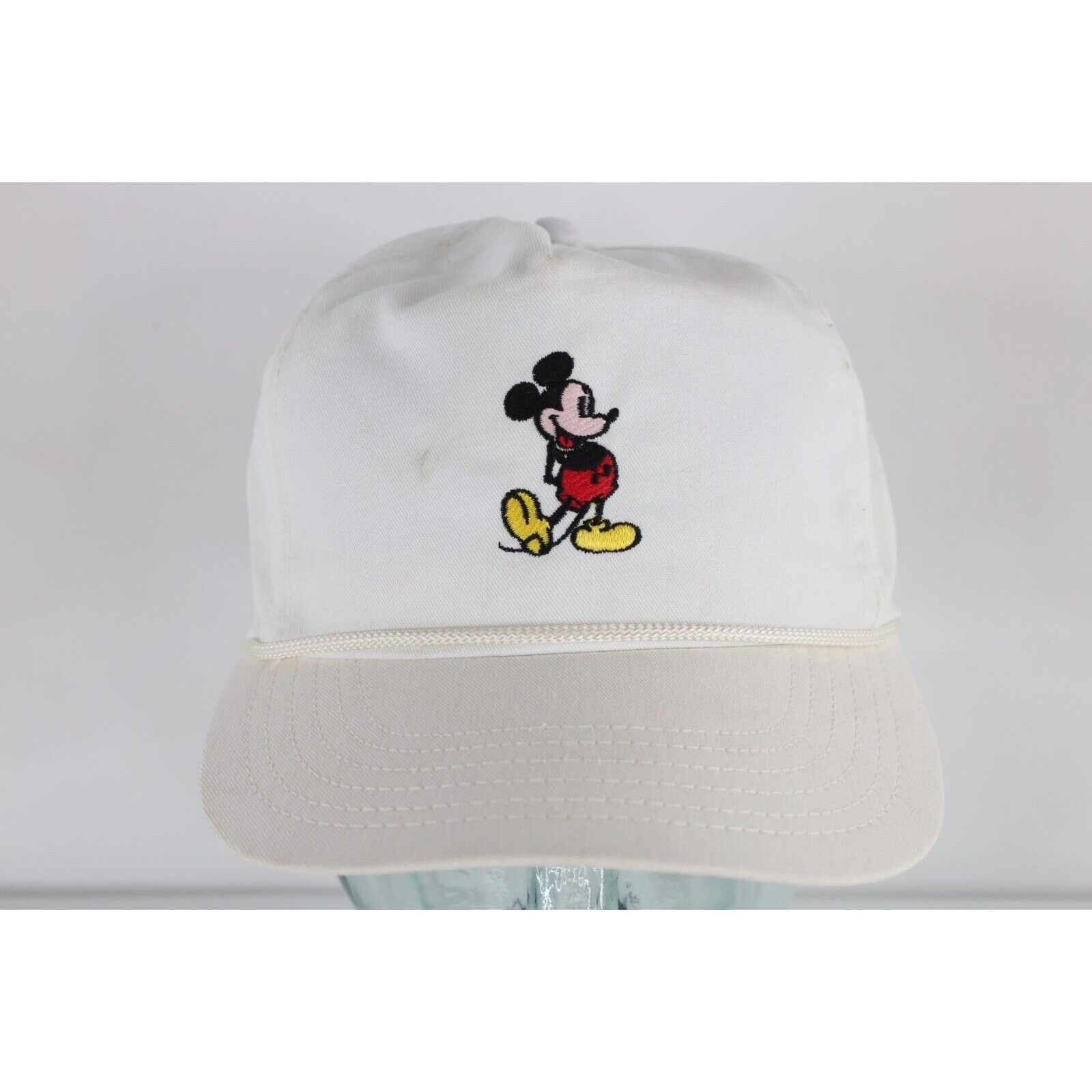 Disney × Vintage Vintage 70s 80s Disney Mickey Mouse Roped Leather Strap Hat Size ONE SIZE - 1 Thumbnail