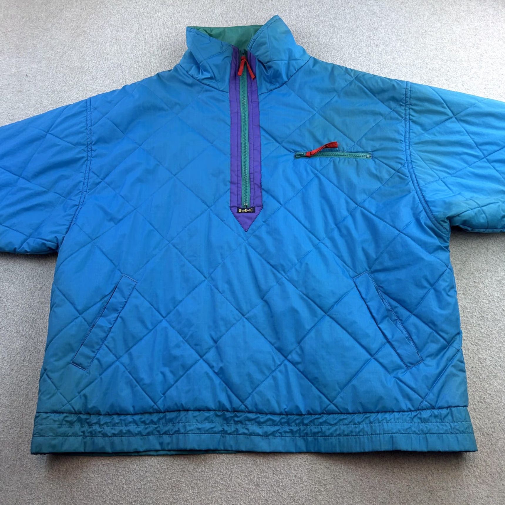 Vintage VINTAGE OshKosh B'gosh Jacket Mens XL Blue Quilted 1/4 Zip Pullover Outdoor 90s Size US XL / EU 56 / 4 - 4 Thumbnail
