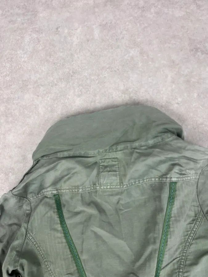 Marithe + Francois Girbaud 2000s Marithé + François Girbaud Olive Flowers Bondage Jacket Size S / US 4 / IT 40 - 7 Thumbnail
