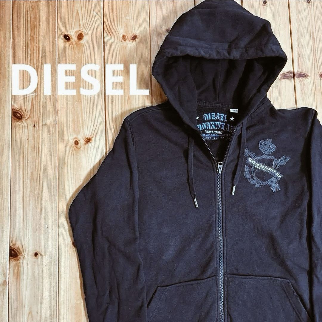 Diesel × Vintage Vintage Archival Avant Garde DIESEL Zip Hoodie sweatshirt Size US L / EU 52-54 / 3 - 1 Thumbnail