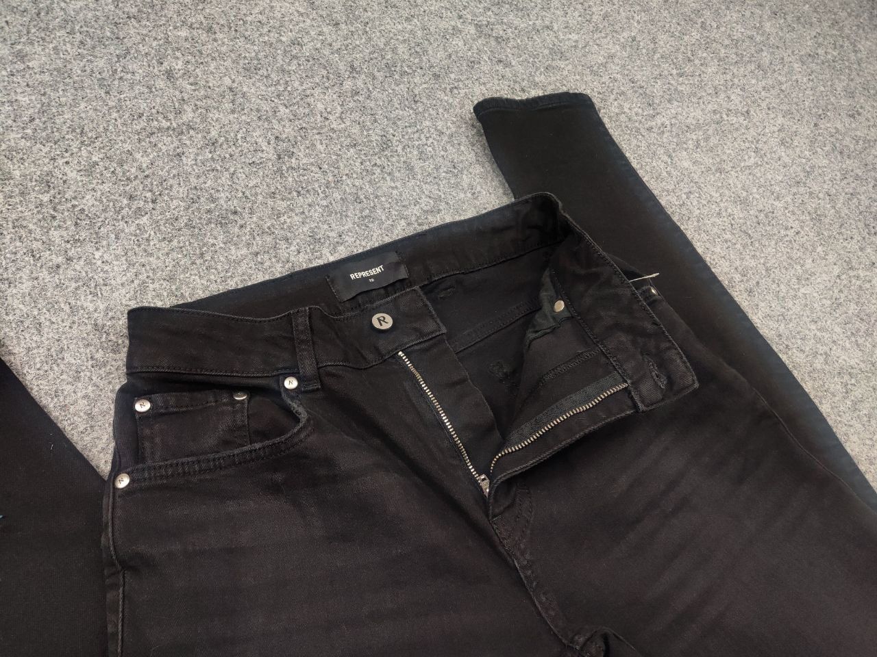 Represent Clo. Represent Destroyer Denim Black Fabric Faded Slim Fit Jeans Size US 29 - 10 Thumbnail