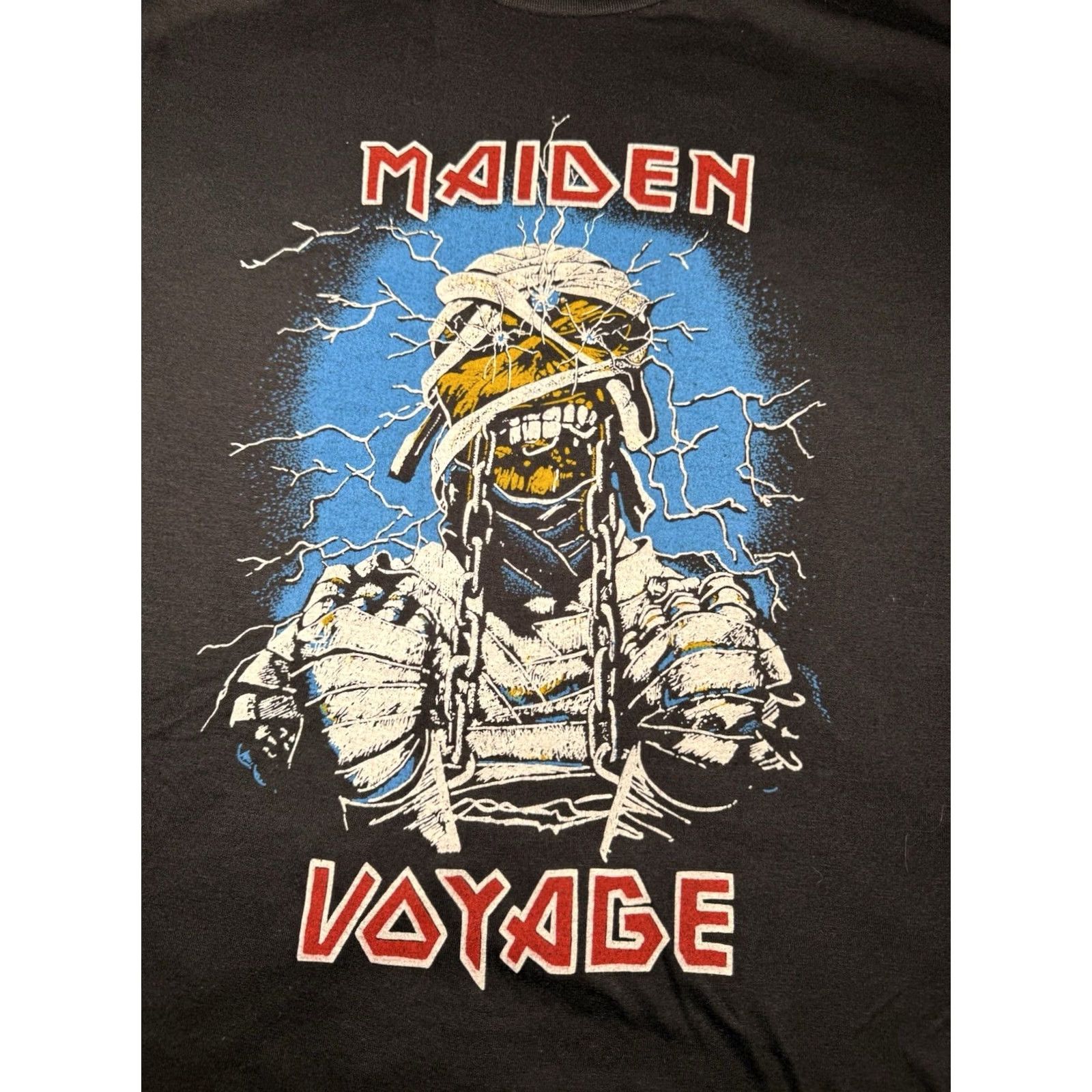 Vintage VINTAGE Iron Maiden Voyage Egypt Mummy Concert Tee Shirt Tour Med Shirt Black Cotton Blend 1980s Punk Mens Size US M / EU 48-50 / 2 - 2 Thumbnail