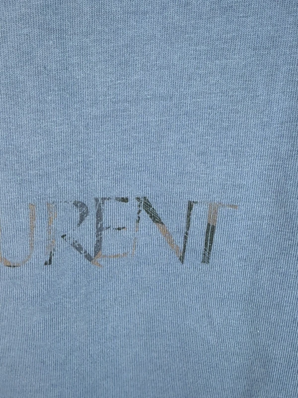 Yves Saint Laurent Blue YSL T-shirt Big Logo YSL Shirt Size US L / EU 52-54 / 3 - 4 Thumbnail