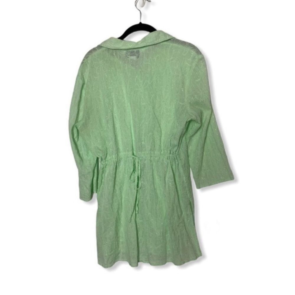Other Susan Graver M Mint Green Long Button Down Shirt Tunic Top S Size M / US 6-8 / IT 42-44 - 4 Thumbnail