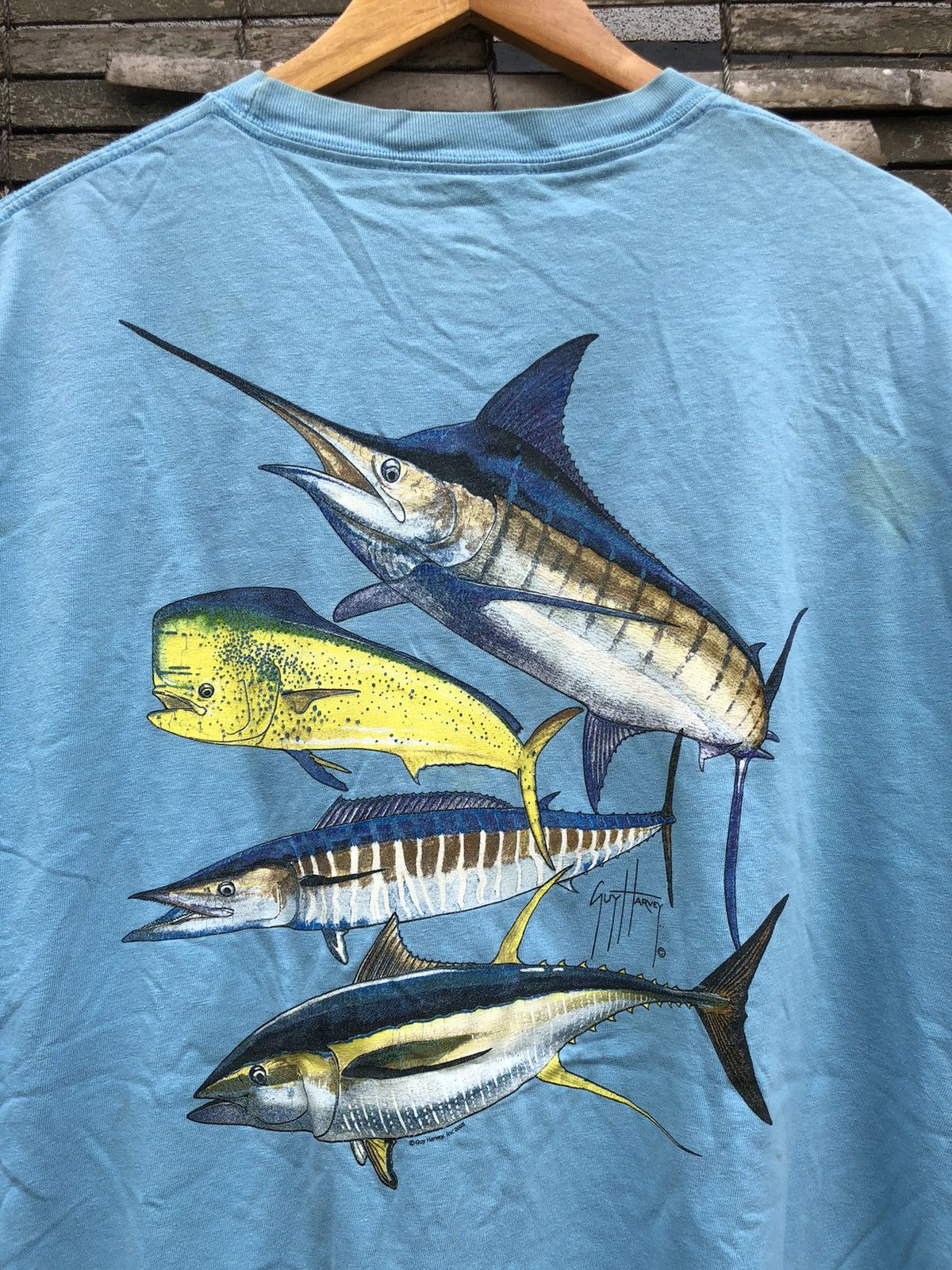Vintage Vintage Guy Harvey Backhit Single Pocket Tee Size US XXL / EU 58 / 5 - 4 Thumbnail