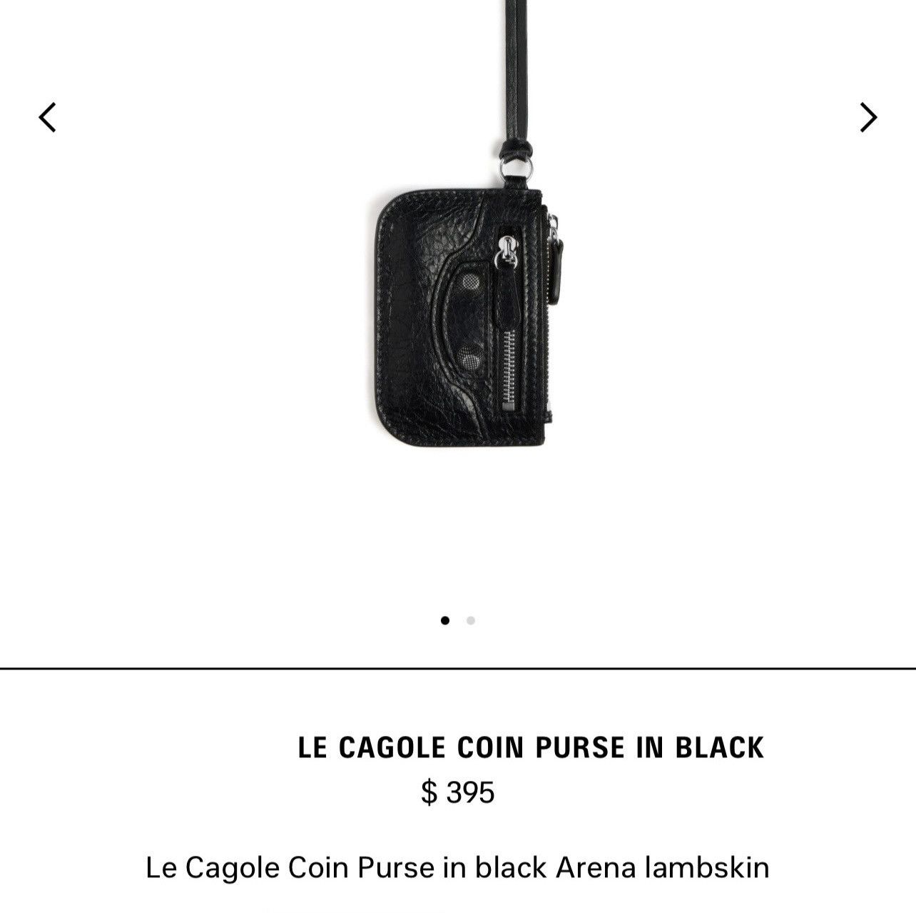 LE CAGOLE COIN PURSE IN BLACK new