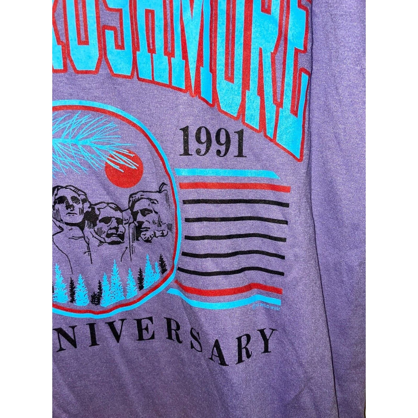 Jerzees Vintage Mount Rushmore Shirt Purple Graphic Tee 90s VTG L Size US L / EU 52-54 / 3 - 6 Thumbnail