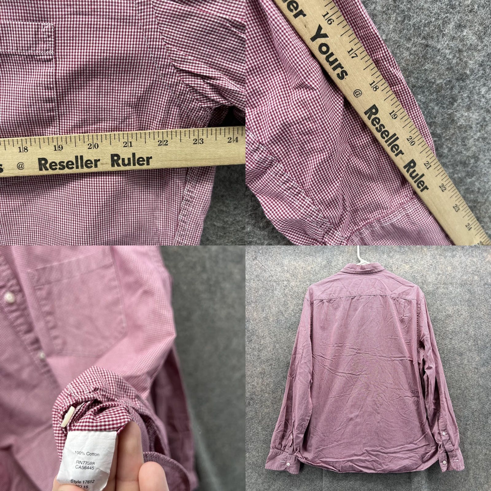 J.Crew J. CREW Shirt Men Large Red Button-Down Gingham Pocket Casual Preppy Button-Up Regular Fit Shirt Size US L / EU 52-54 / 3 - 8 Thumbnail