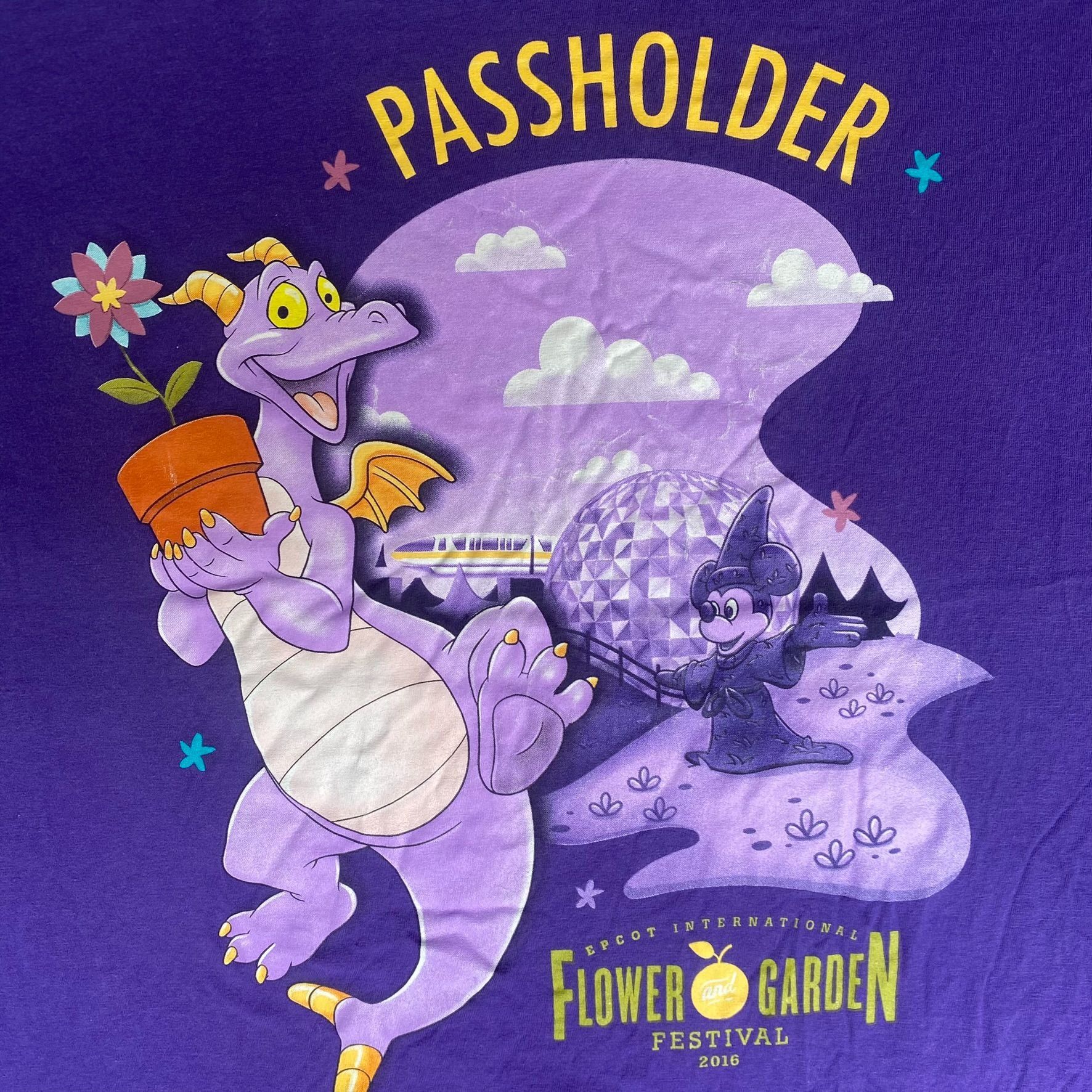 Disney Vintage Y2K Figment Dragon Shirt Disney Epcot Flower Fest Te Size US XL / EU 56 / 4 - 3 Thumbnail